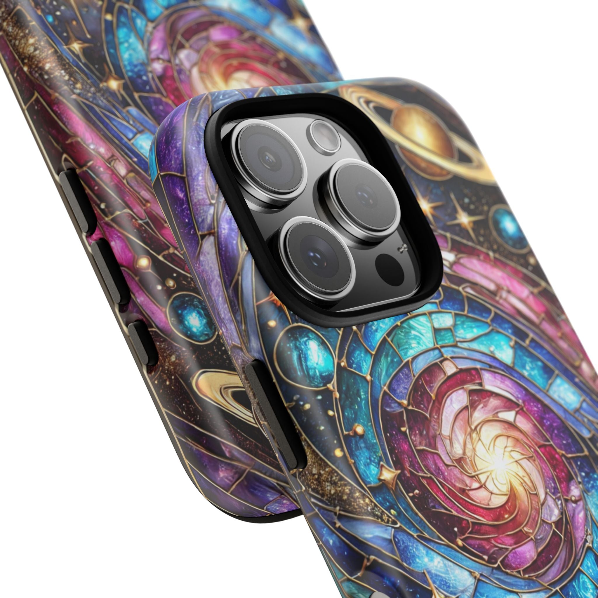Stained Glass Celestial iPhone Case – Galaxy 3D Full-Wrap Protective Phone Cover