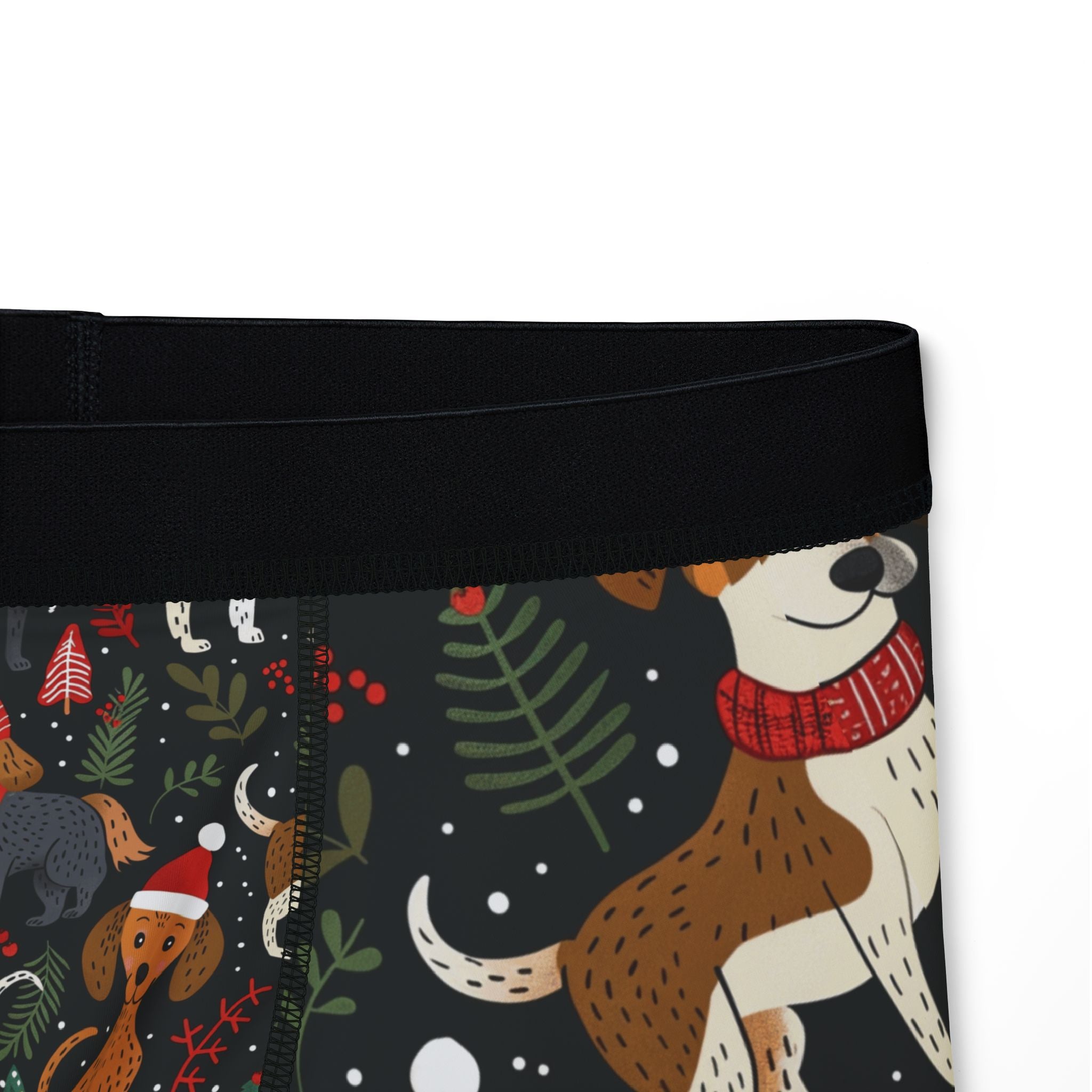 Christmas Dogs Boxer Briefs — Festive Dog Pattern Men’s Boxers