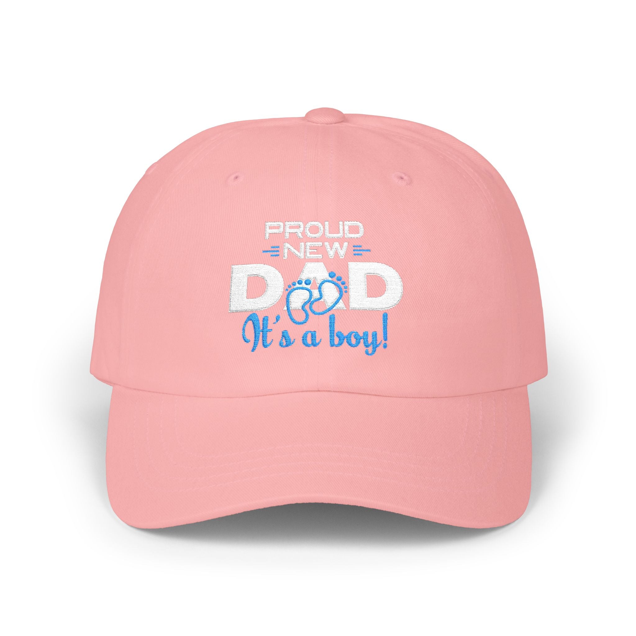 New Dad Cap - "Proud New Dad, It's a Boy" Embroidered Baseball Hat
