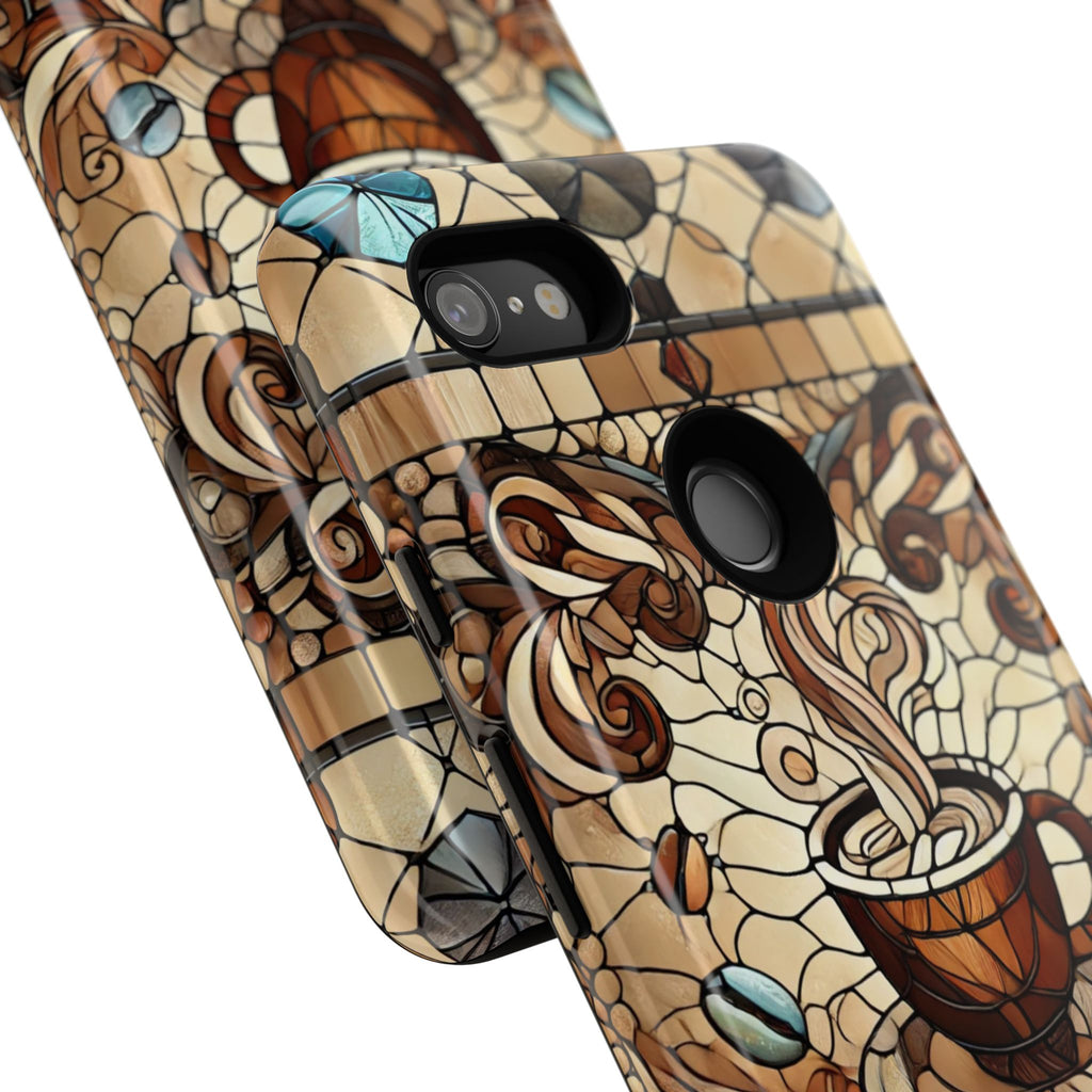 Stained Glass Coffee Android Phone Case – Shockproof TPU, 3D Wrap