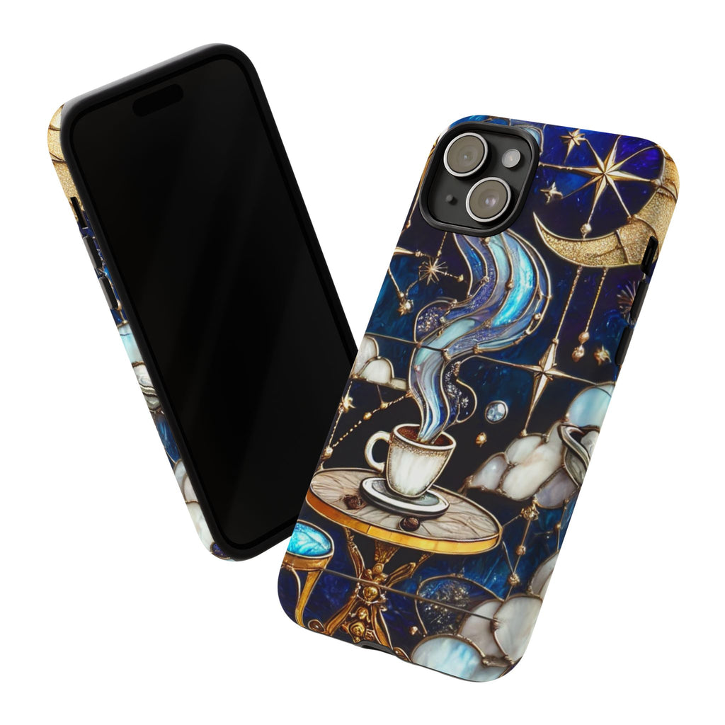 Celestial Stained Glass Coffee iPhone Case – Shockproof 3D Wrap