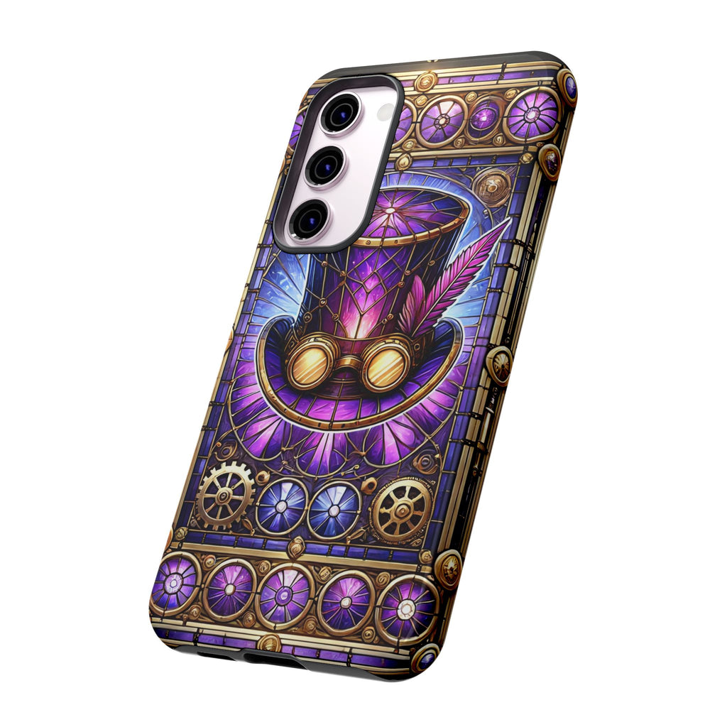 Stained Glass Steampunk Android Phone Case – 3D Full-Wrap Protective Cover with TPU Liner
