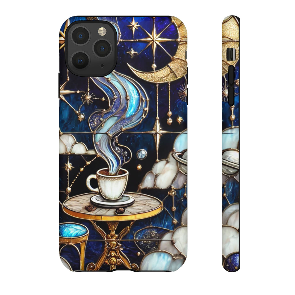 Celestial Stained Glass Coffee iPhone Case – Shockproof 3D Wrap