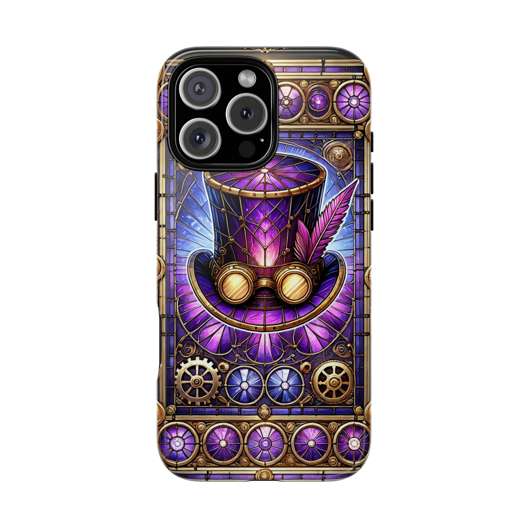 Stained Glass Steampunk iPhone Case – 3D Full-Wrap Protective Phone Cover With TPU Liner