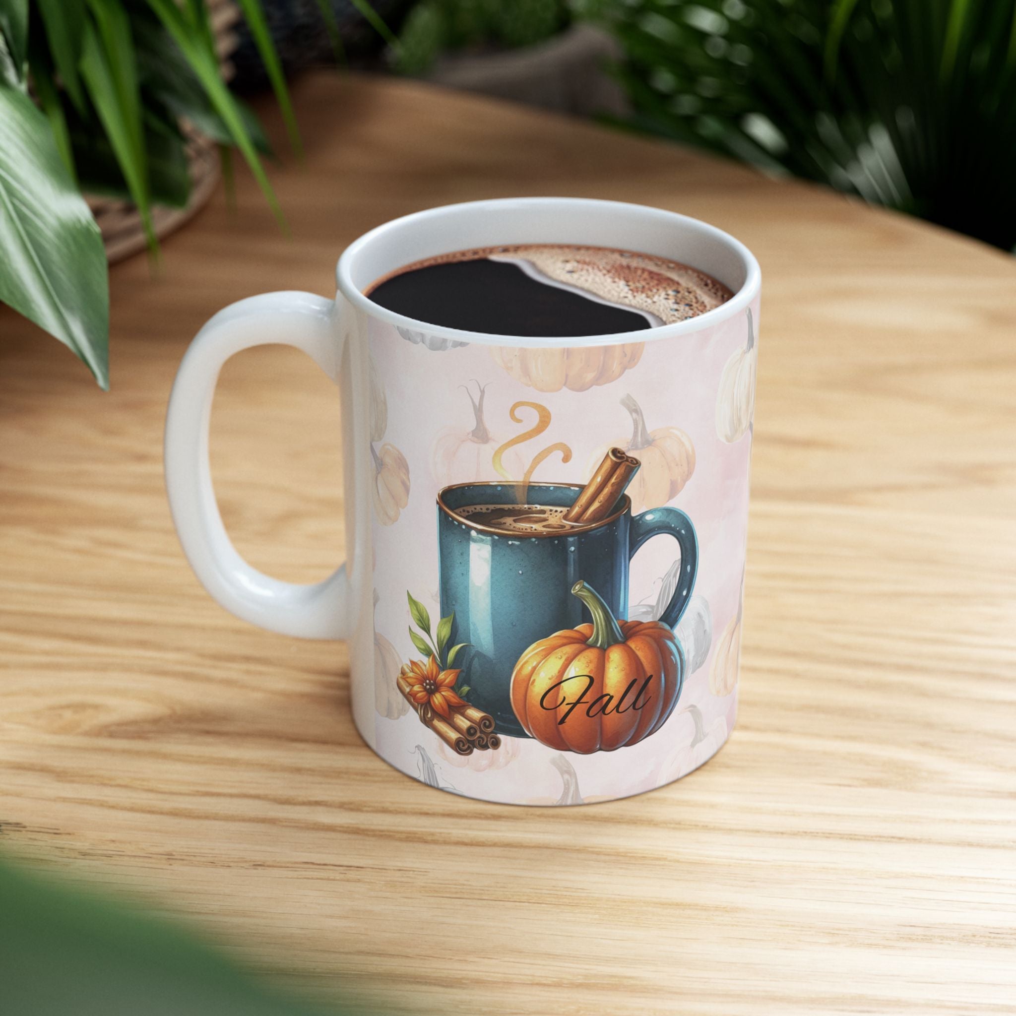 Fall Vibes Coffee Mug For Pumpkin Spice Lovers, Autumn Hot Cocoa Cup