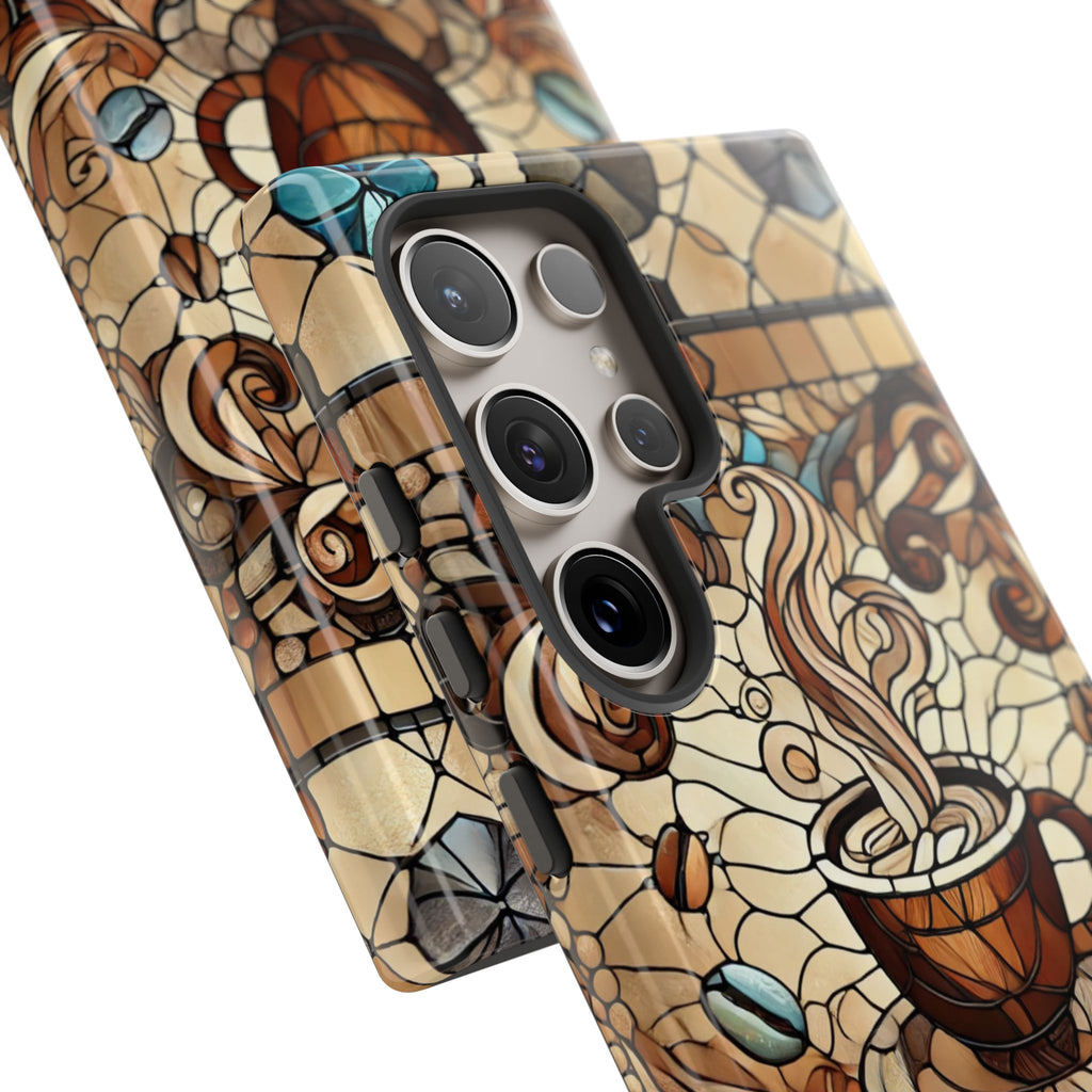 Stained Glass Coffee Android Phone Case – Shockproof TPU, 3D Wrap
