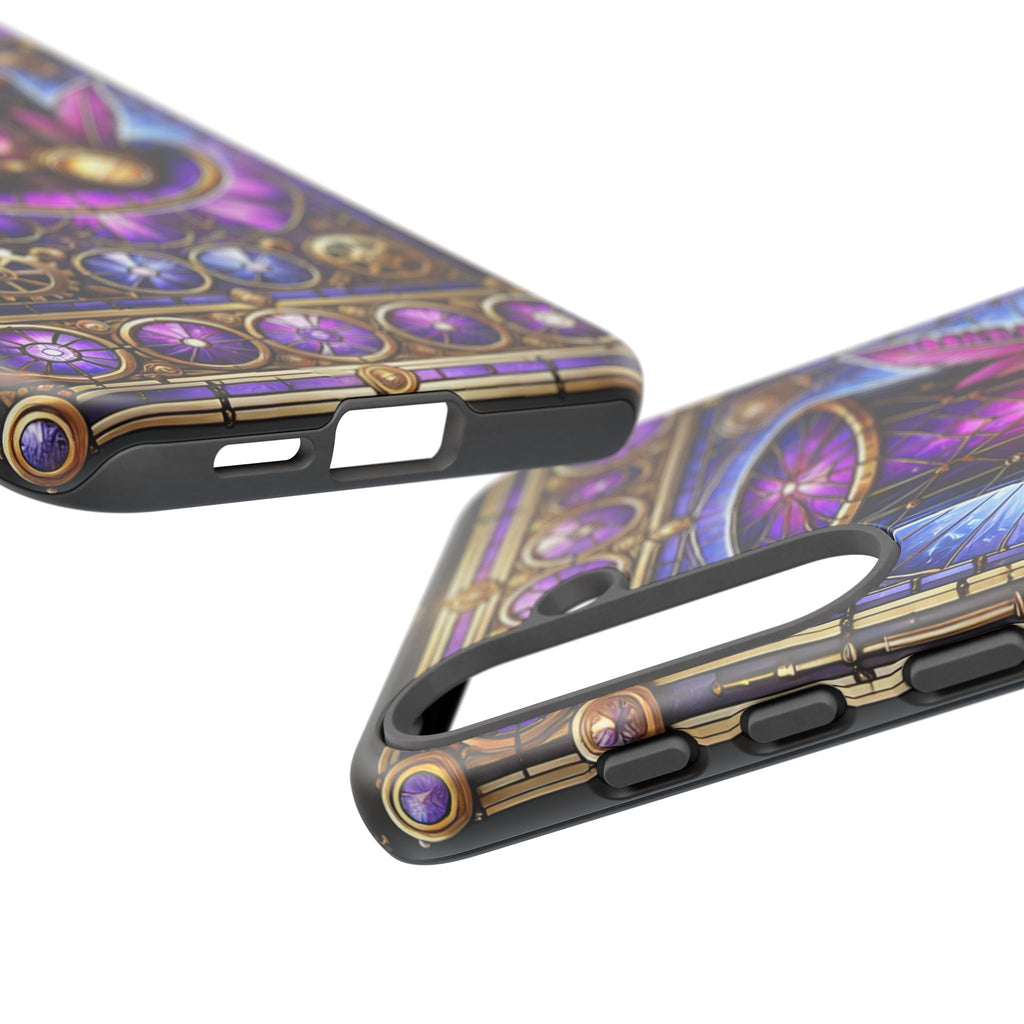 Stained Glass Steampunk Android Phone Case – 3D Full-Wrap Protective Cover with TPU Liner