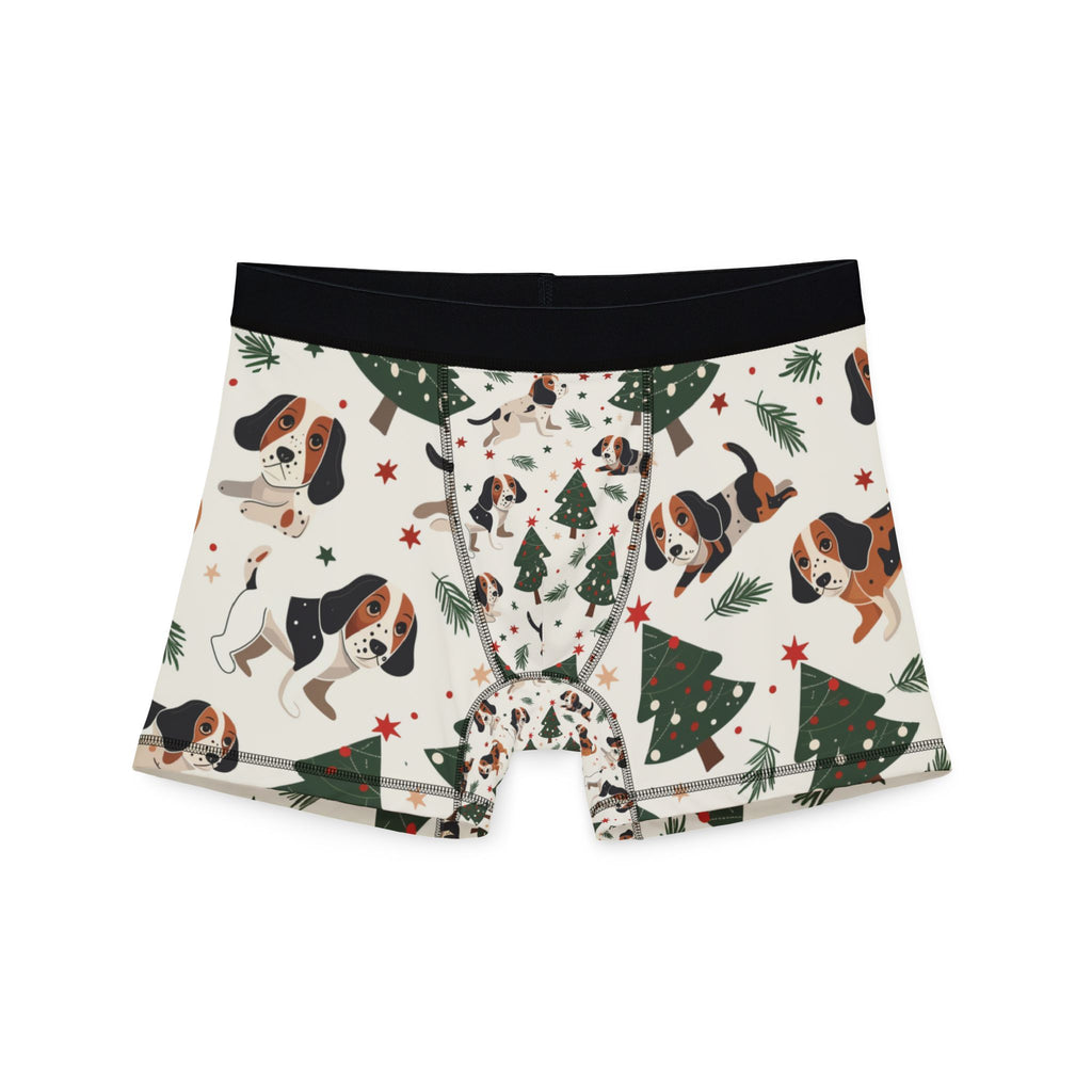 Beagle Christmas Boxers — Holiday Dog Print Men's Boxer Briefs