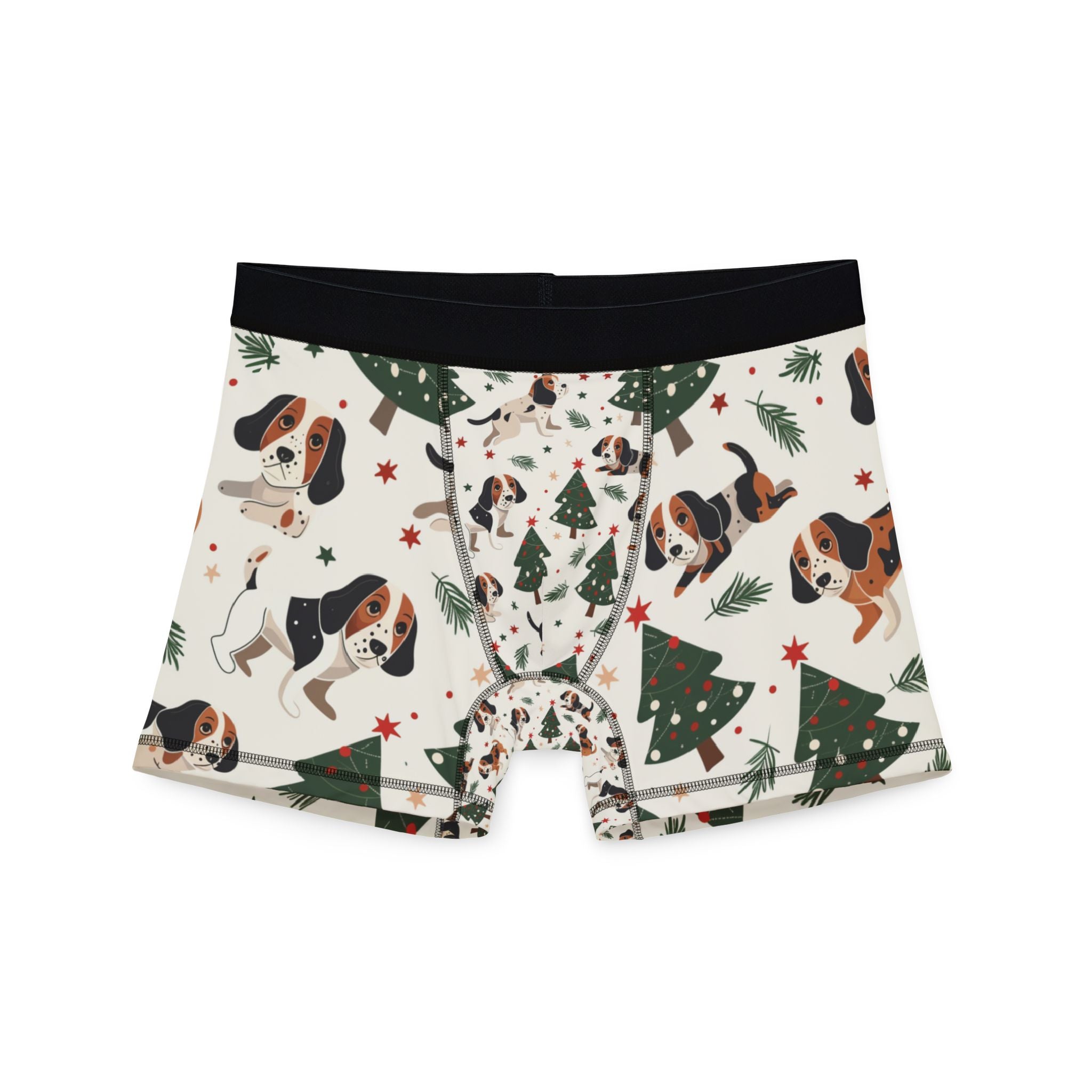 Beagle Christmas Boxers — Holiday Dog Print Men's Boxer Briefs