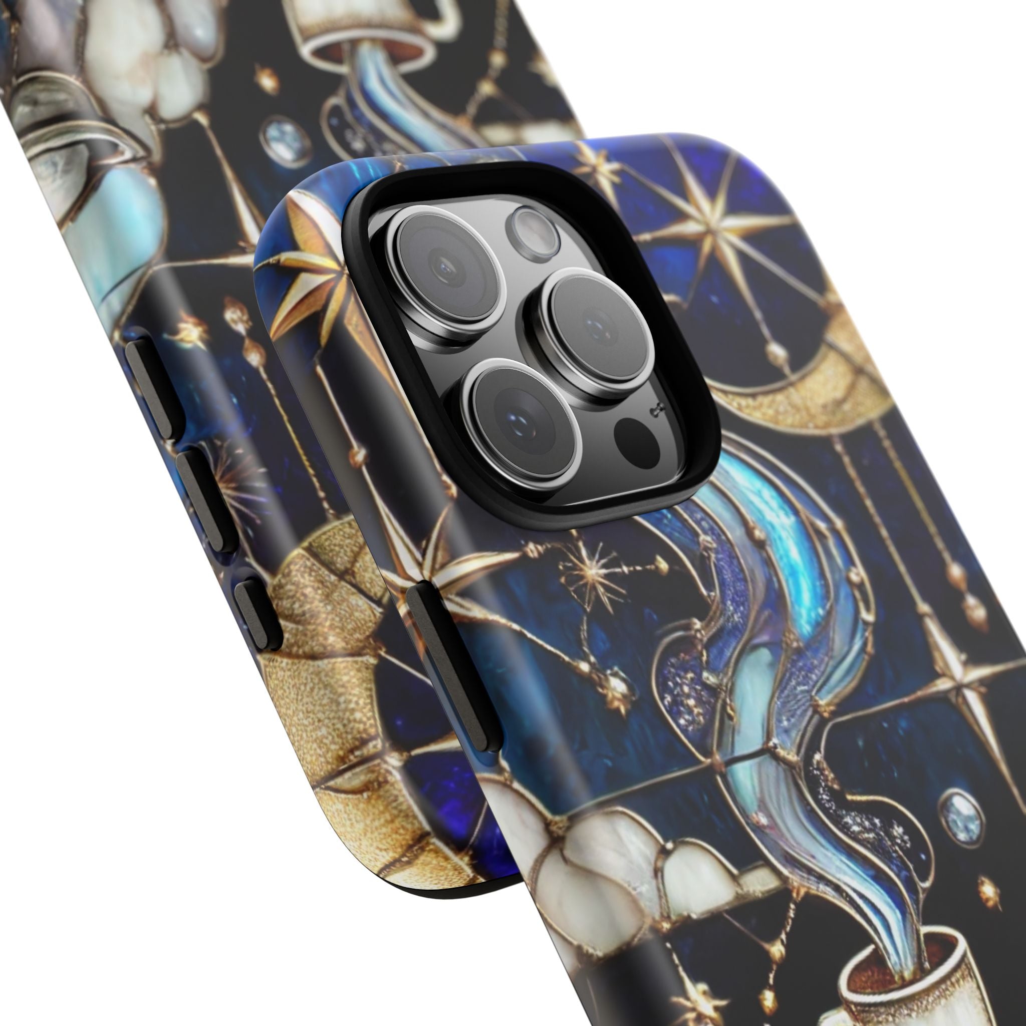 Celestial Stained Glass Coffee iPhone Case – Shockproof 3D Wrap