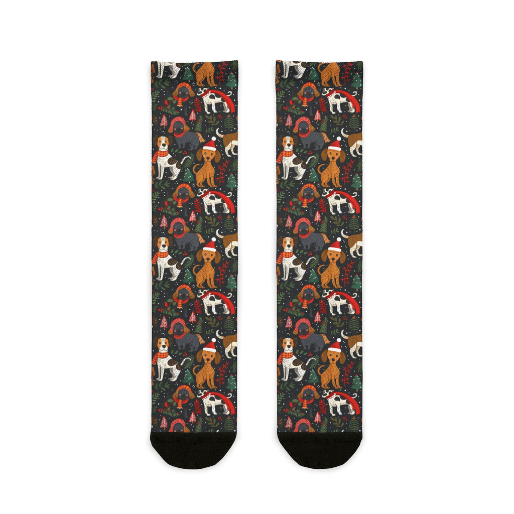 Dog Pattern Crew Socks — Holiday Puppy Socks