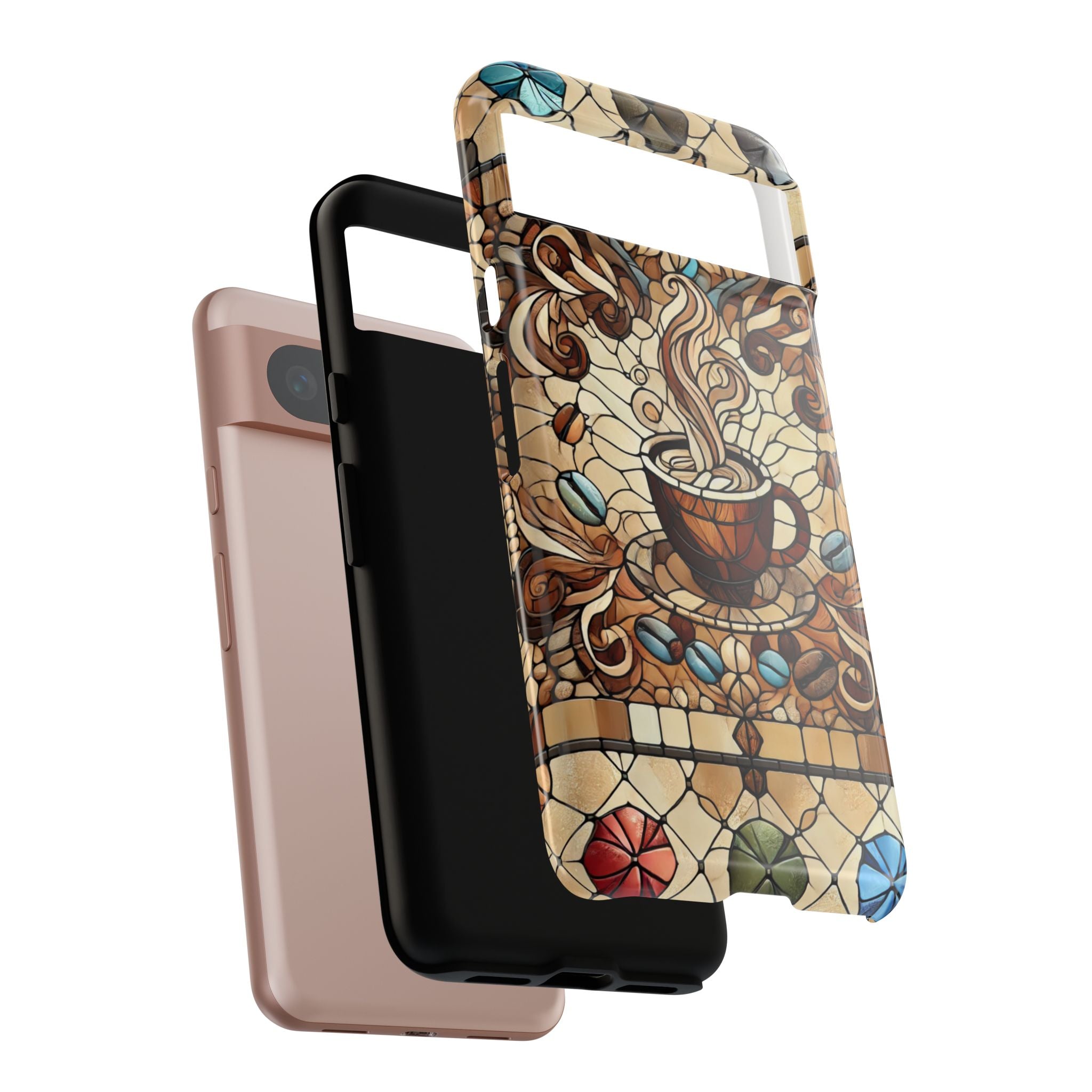 Stained Glass Coffee Android Phone Case – Shockproof TPU, 3D Wrap