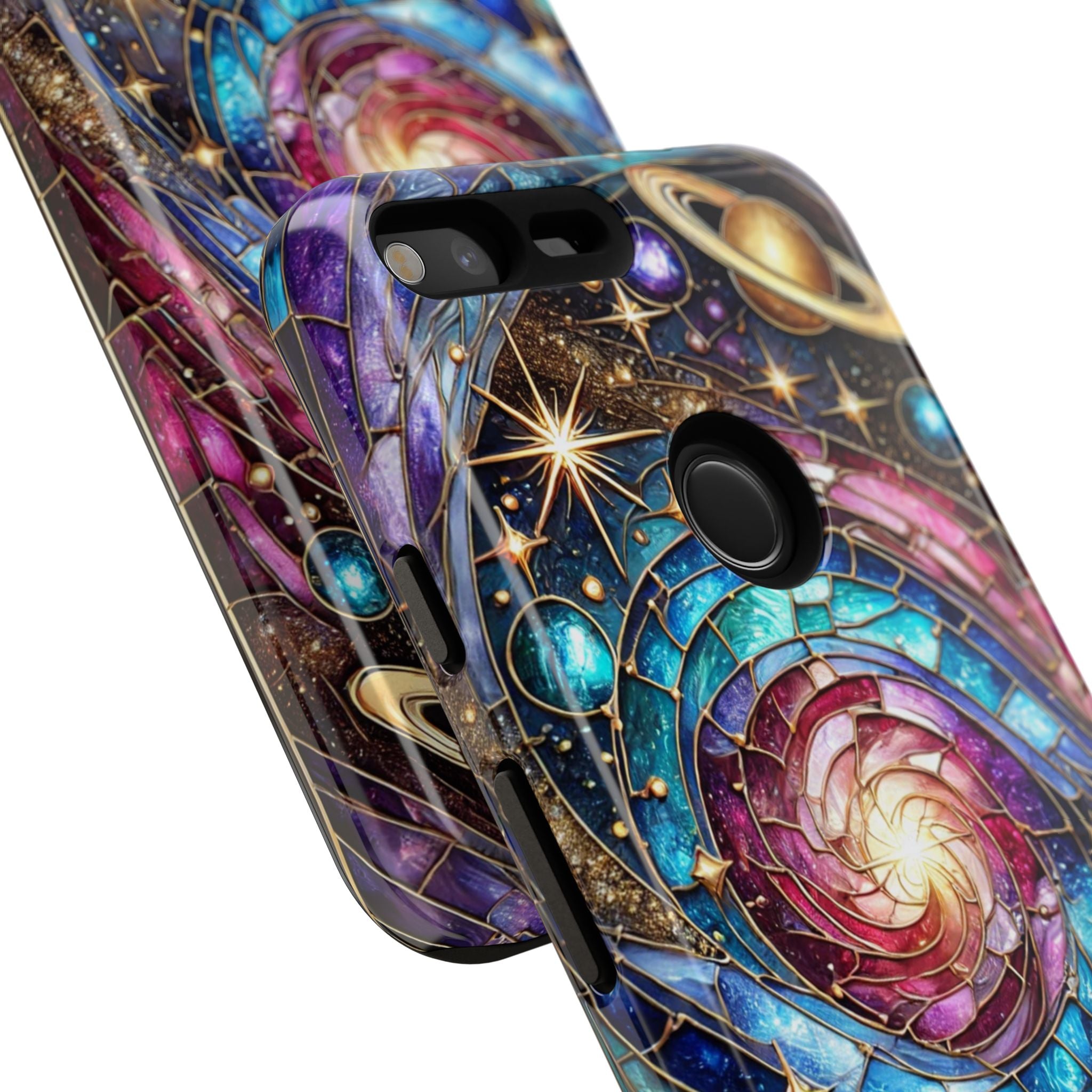 Stained Glass Celestial Android Phone Case – 3D Galaxy Full-Wrap Protective Cover with TPU Liner