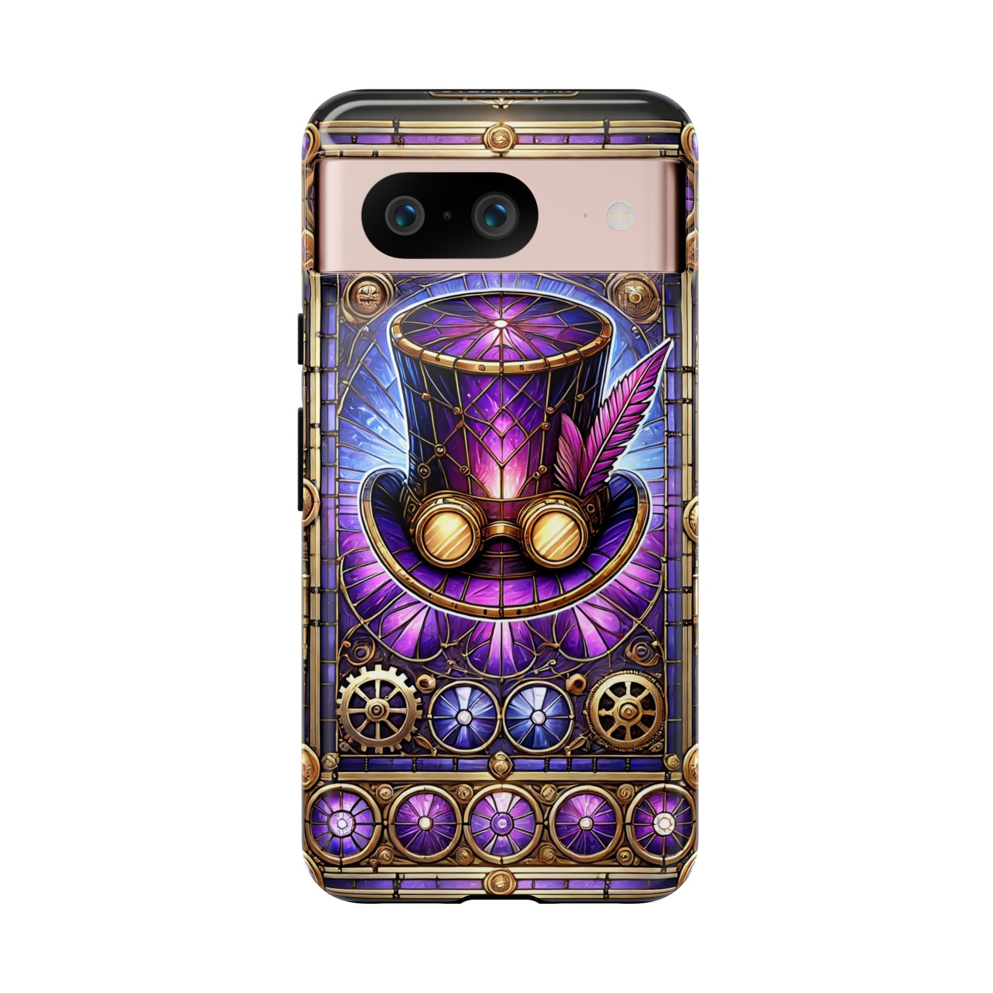 Stained Glass Steampunk Android Phone Case – 3D Full-Wrap Protective Cover with TPU Liner