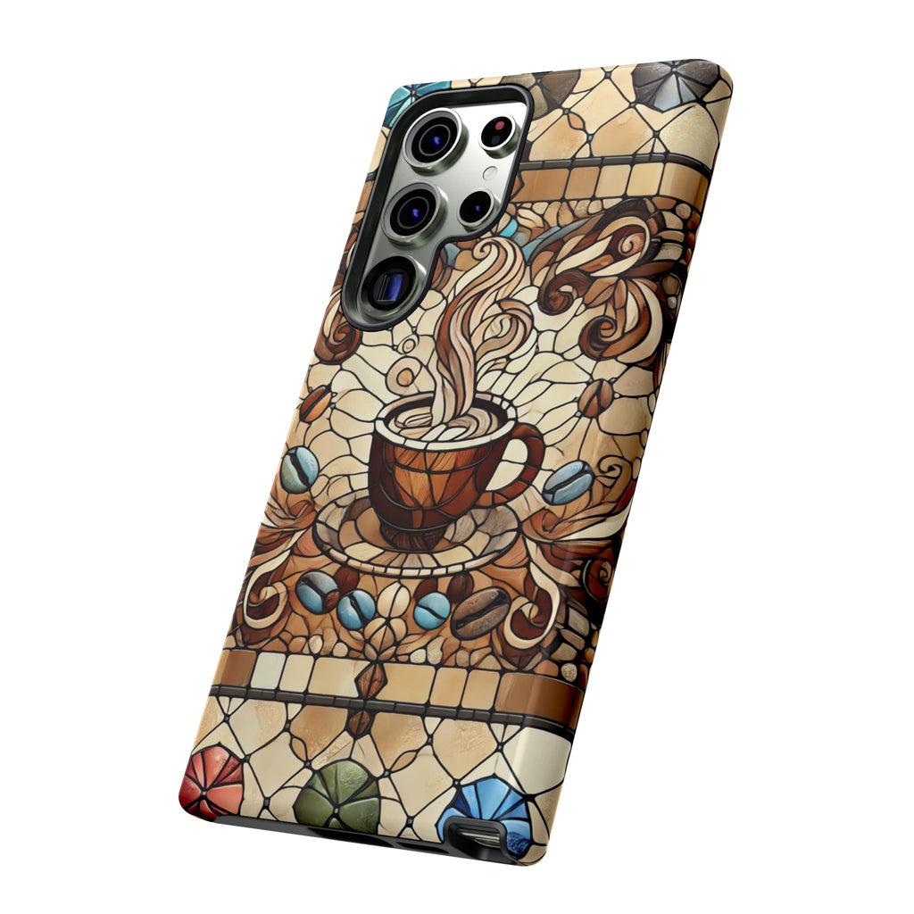 Stained Glass Coffee Android Phone Case – Shockproof TPU, 3D Wrap
