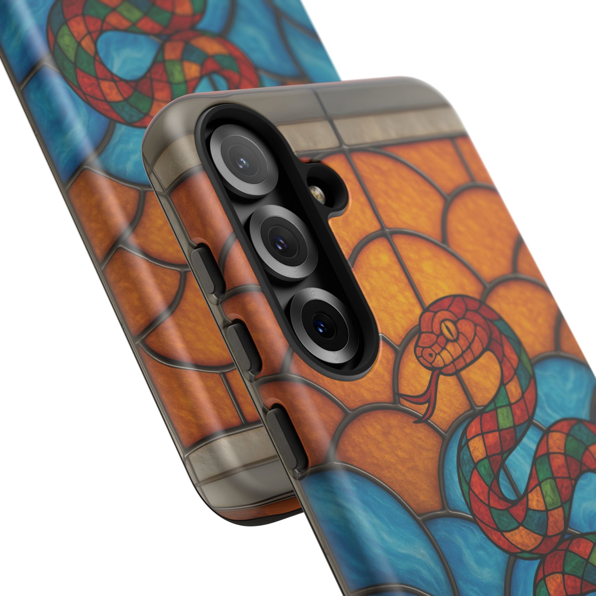 Snakes Are Beautiful Stained Glass Phone Case, Colorful Reptile Design Phone Cover, Nature Lovers Reptile Phone Case, Danger Noodle Case
