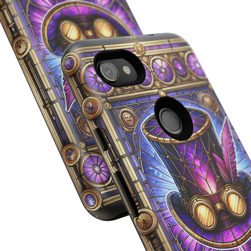 Stained Glass Steampunk Android Phone Case – 3D Full-Wrap Protective Cover with TPU Liner