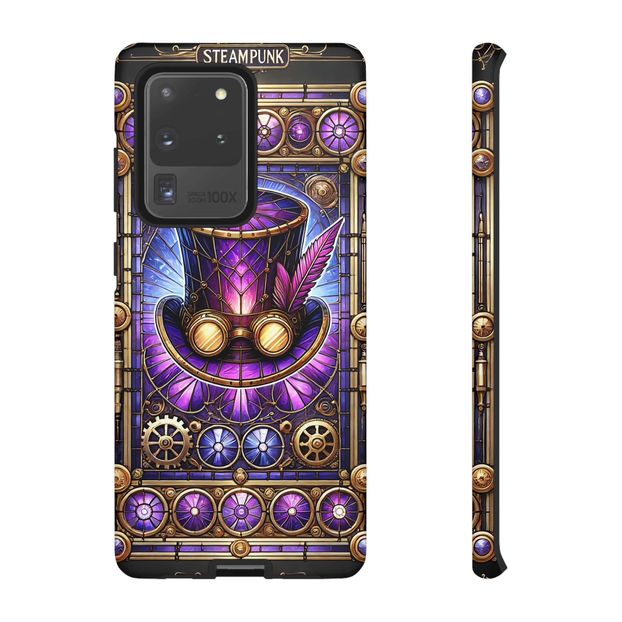 Stained Glass Steampunk Android Phone Case – 3D Full-Wrap Protective Cover with TPU Liner