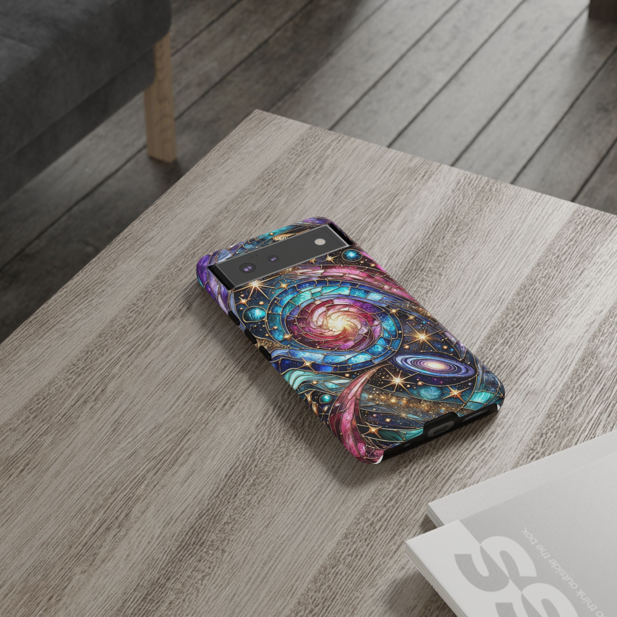 Stained Glass Celestial Android Phone Case – 3D Galaxy Full-Wrap Protective Cover with TPU Liner