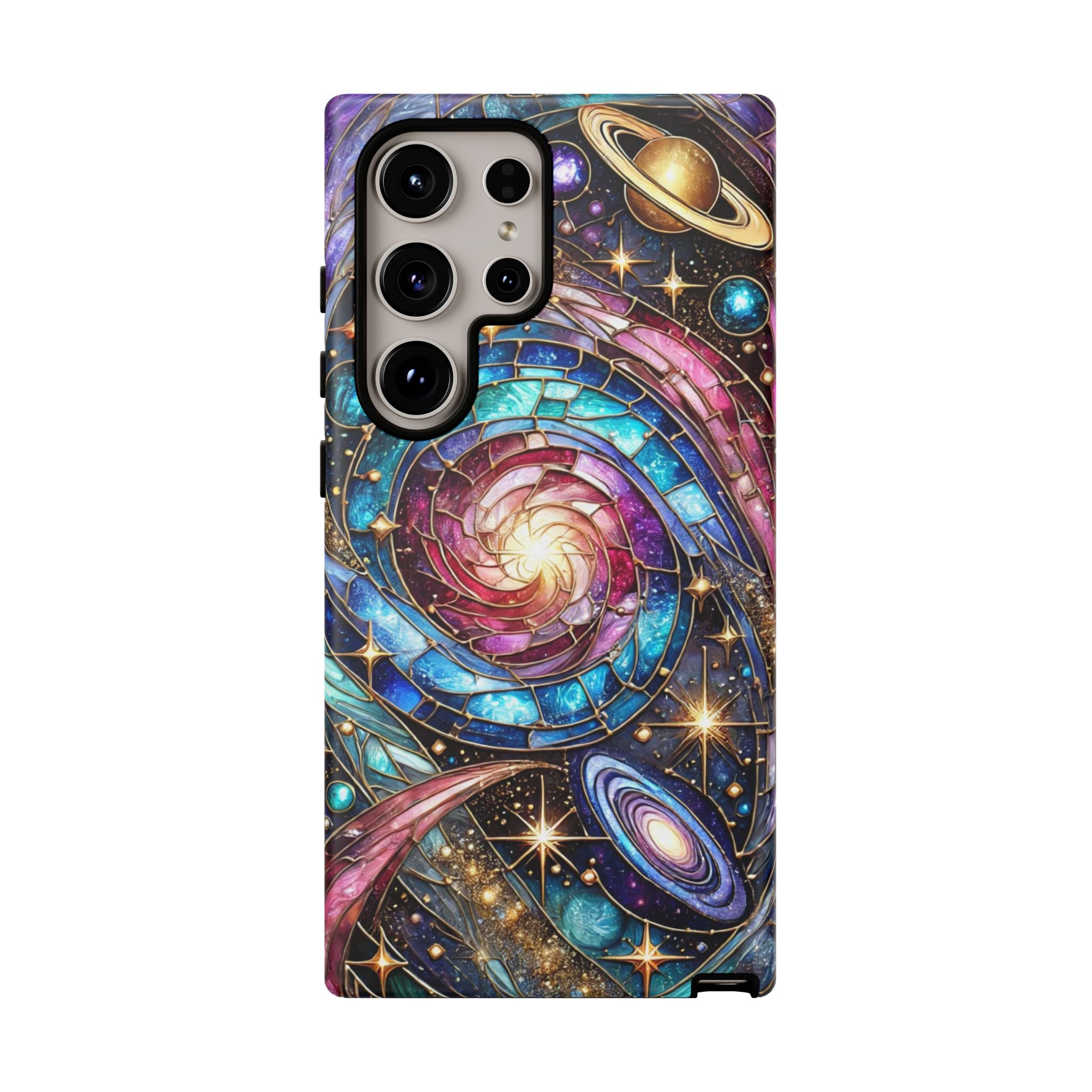 Stained Glass Celestial Android Phone Case – 3D Galaxy Full-Wrap Protective Cover with TPU Liner