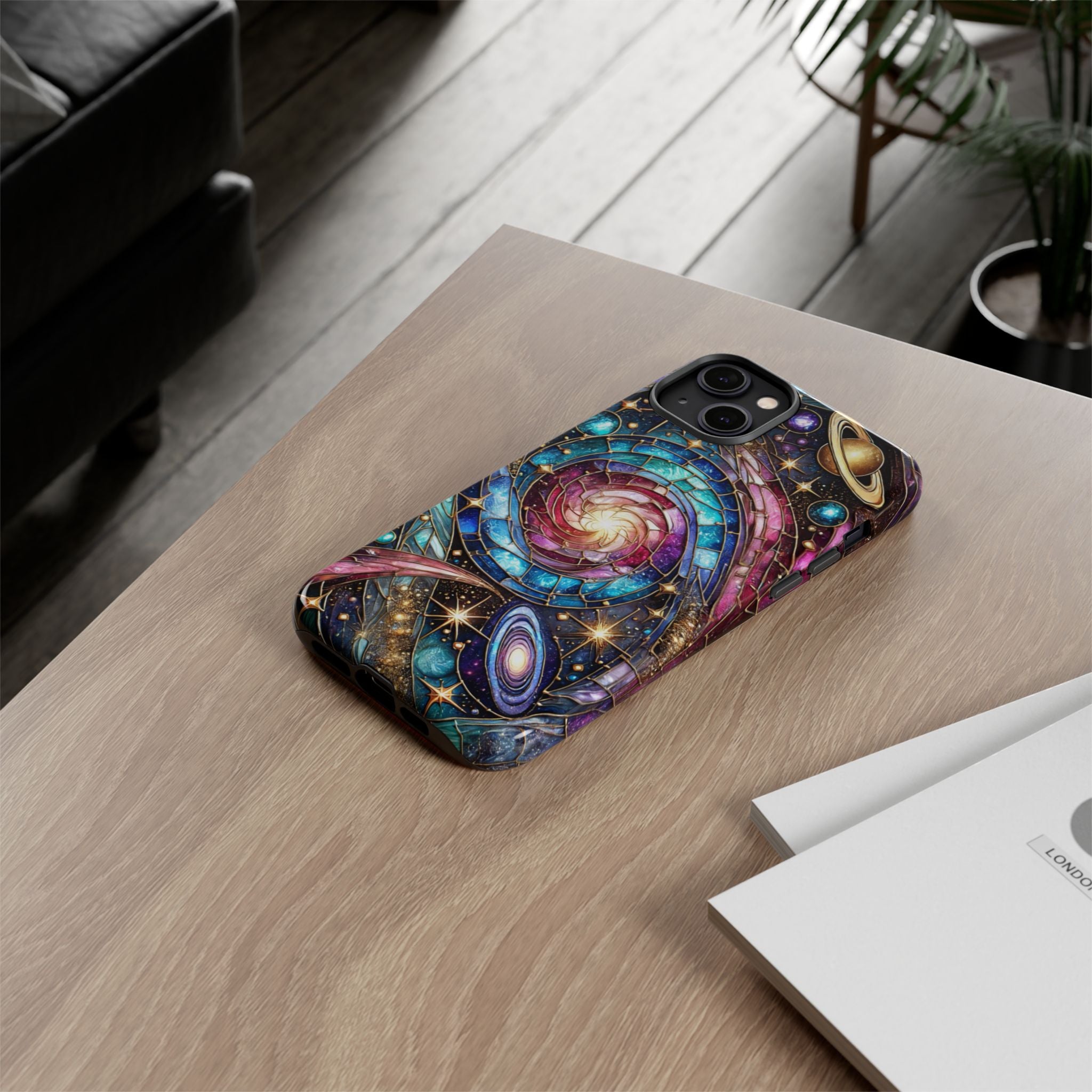 Stained Glass Celestial iPhone Case – Galaxy 3D Full-Wrap Protective Phone Cover