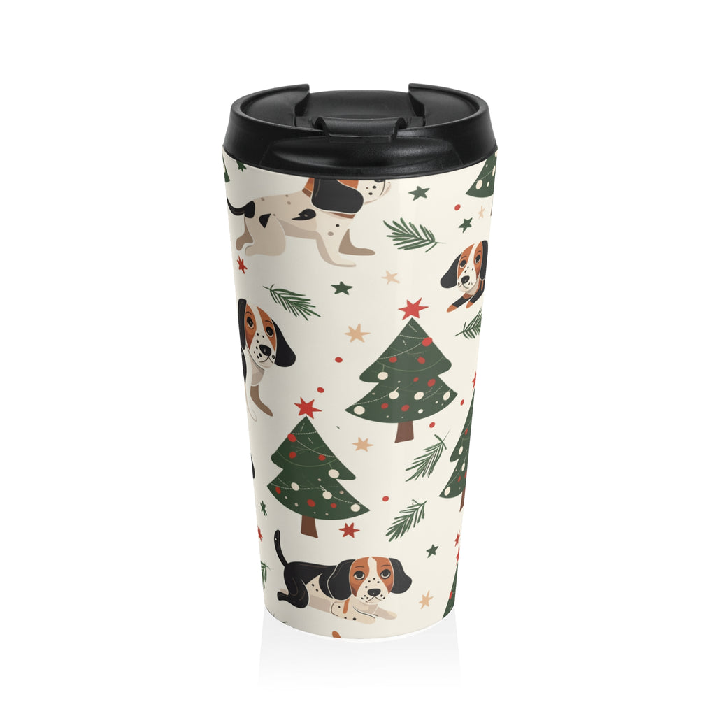 Beagle Christmas Travel Mug — Stainless Steel Holiday Coffee Tumbler