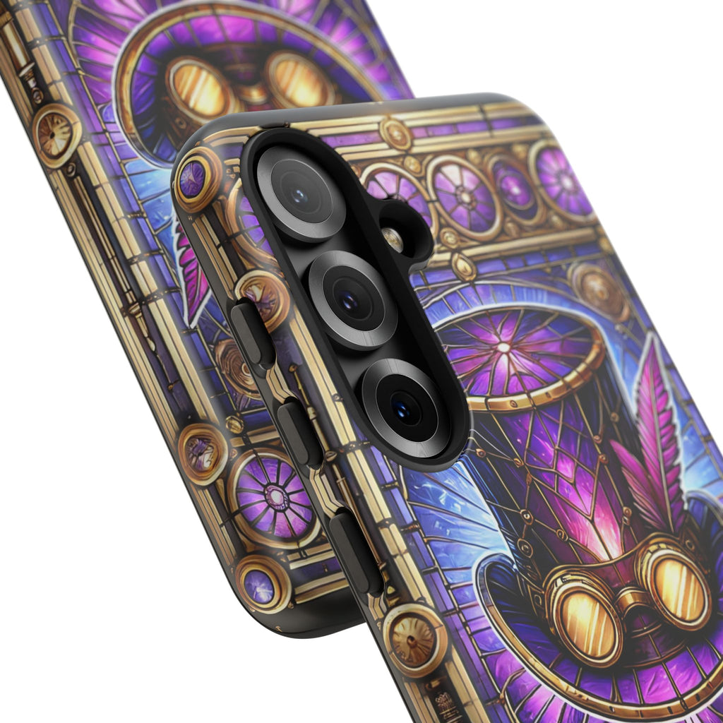 Stained Glass Steampunk Android Phone Case – 3D Full-Wrap Protective Cover with TPU Liner