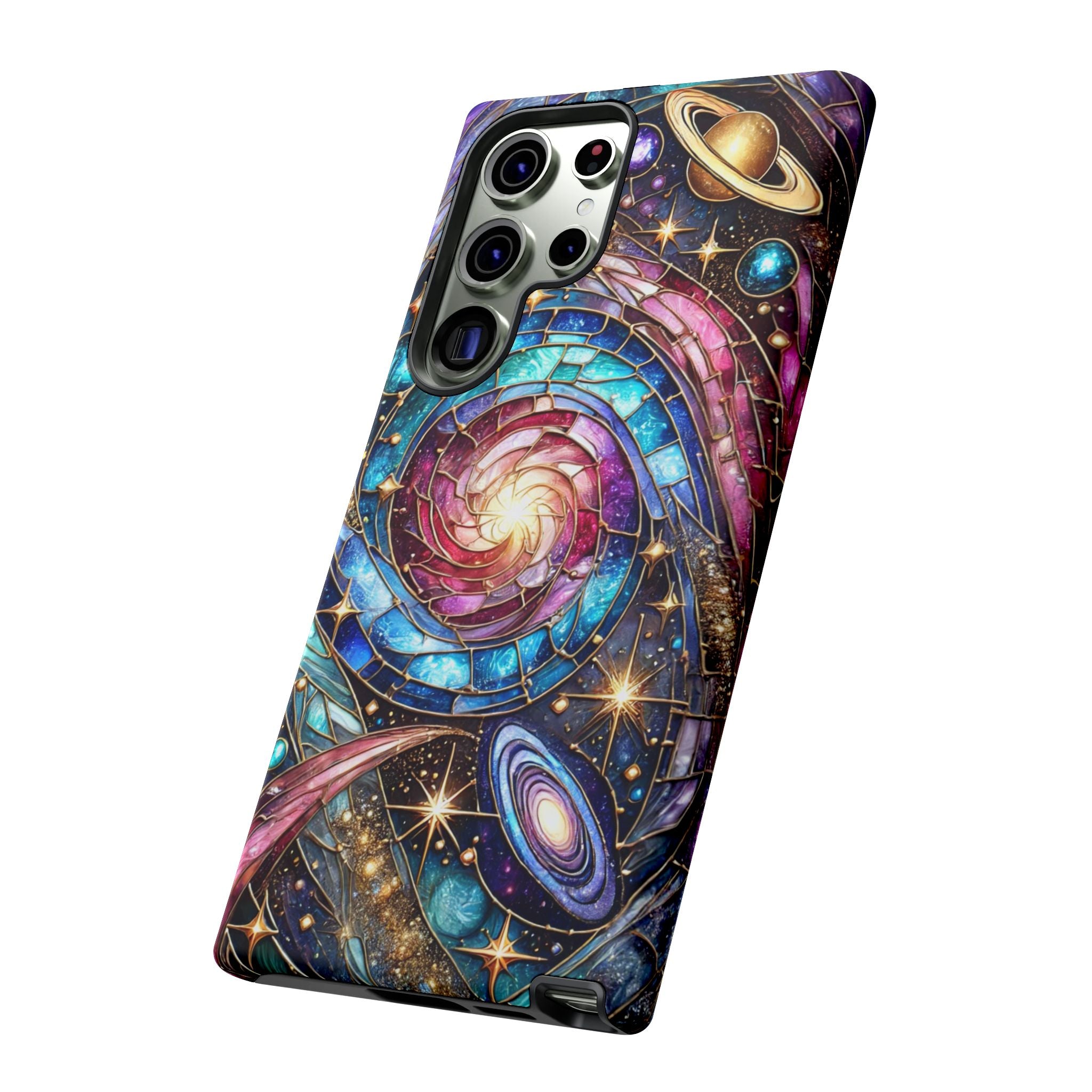 Stained Glass Celestial Android Phone Case – 3D Galaxy Full-Wrap Protective Cover with TPU Liner