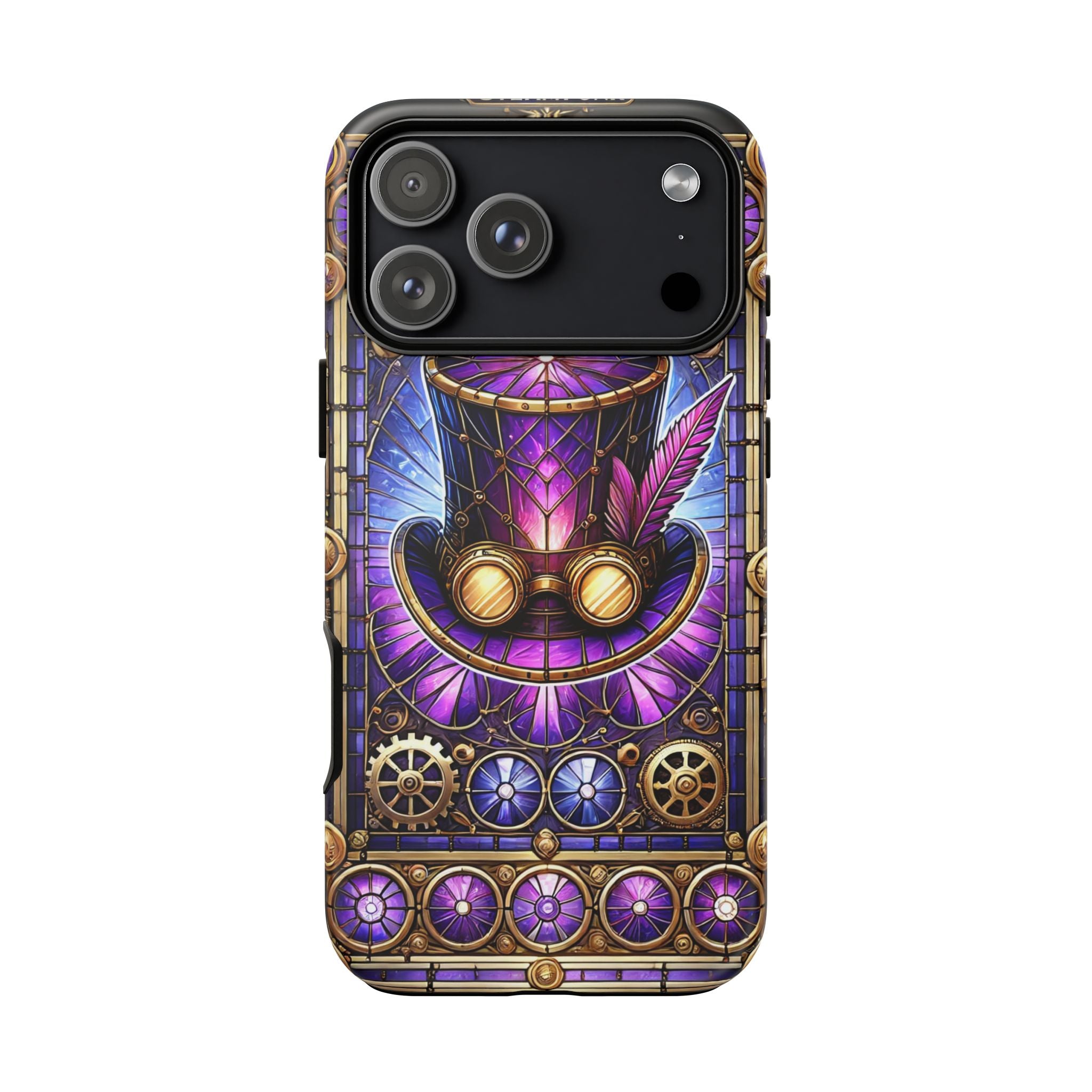 Stained Glass Steampunk iPhone Case – 3D Full-Wrap Protective Phone Cover With TPU Liner