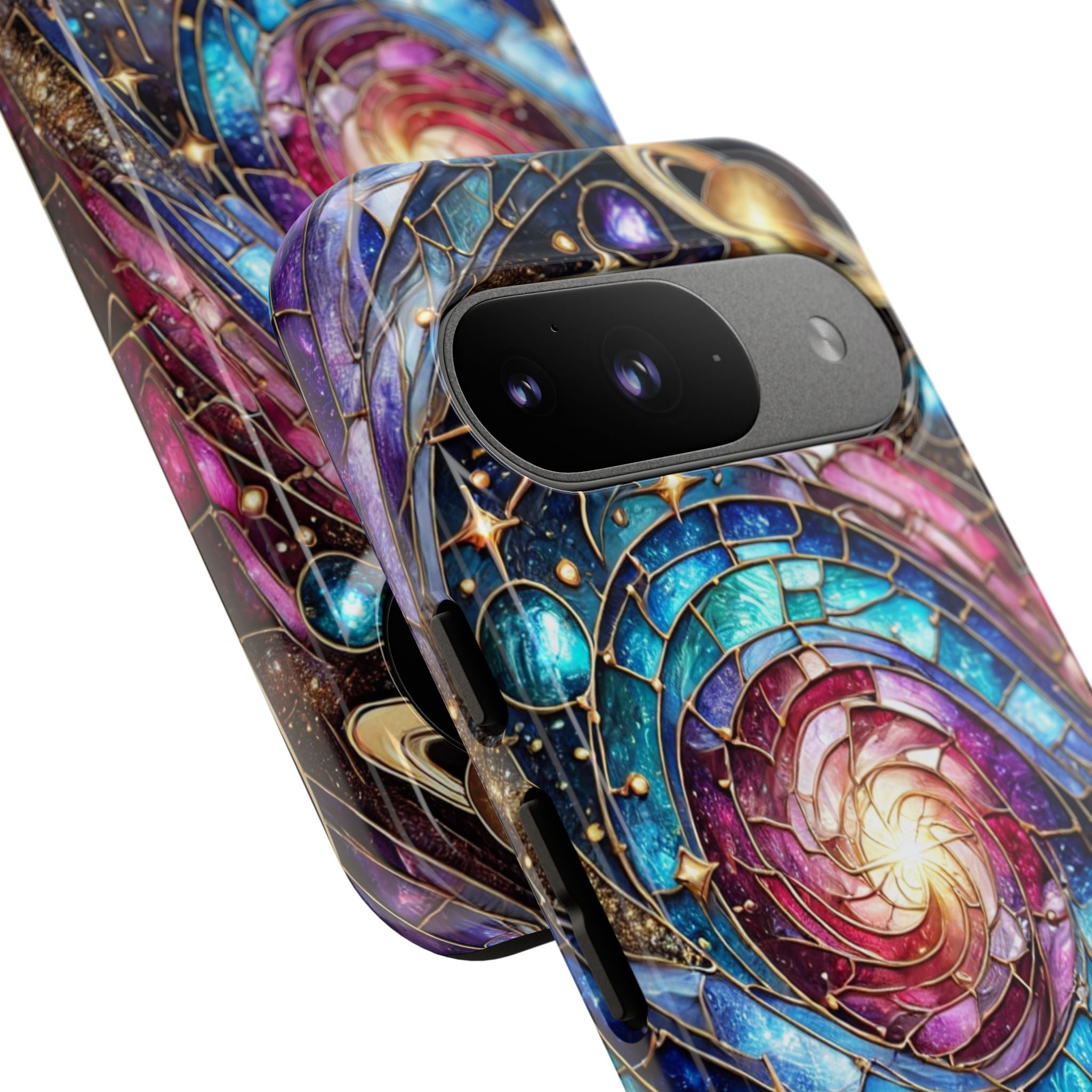Stained Glass Celestial Android Phone Case – 3D Galaxy Full-Wrap Protective Cover with TPU Liner