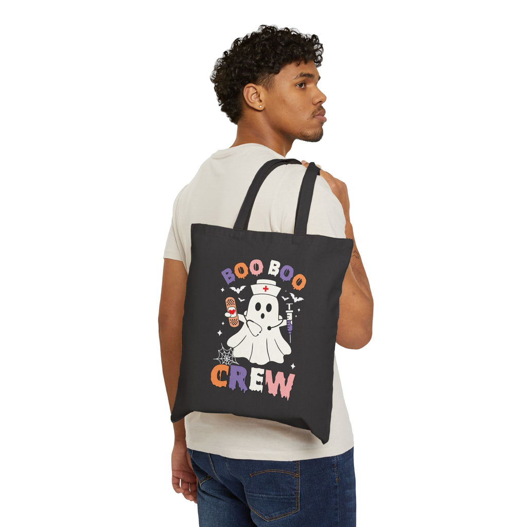 Boo-boo Crew Canvas Nurse Tote Bag - Spooky Season Medical Student Gift, Halloween Trick or Treat Bag, Healthcare Worker Reusable Laptop Bag