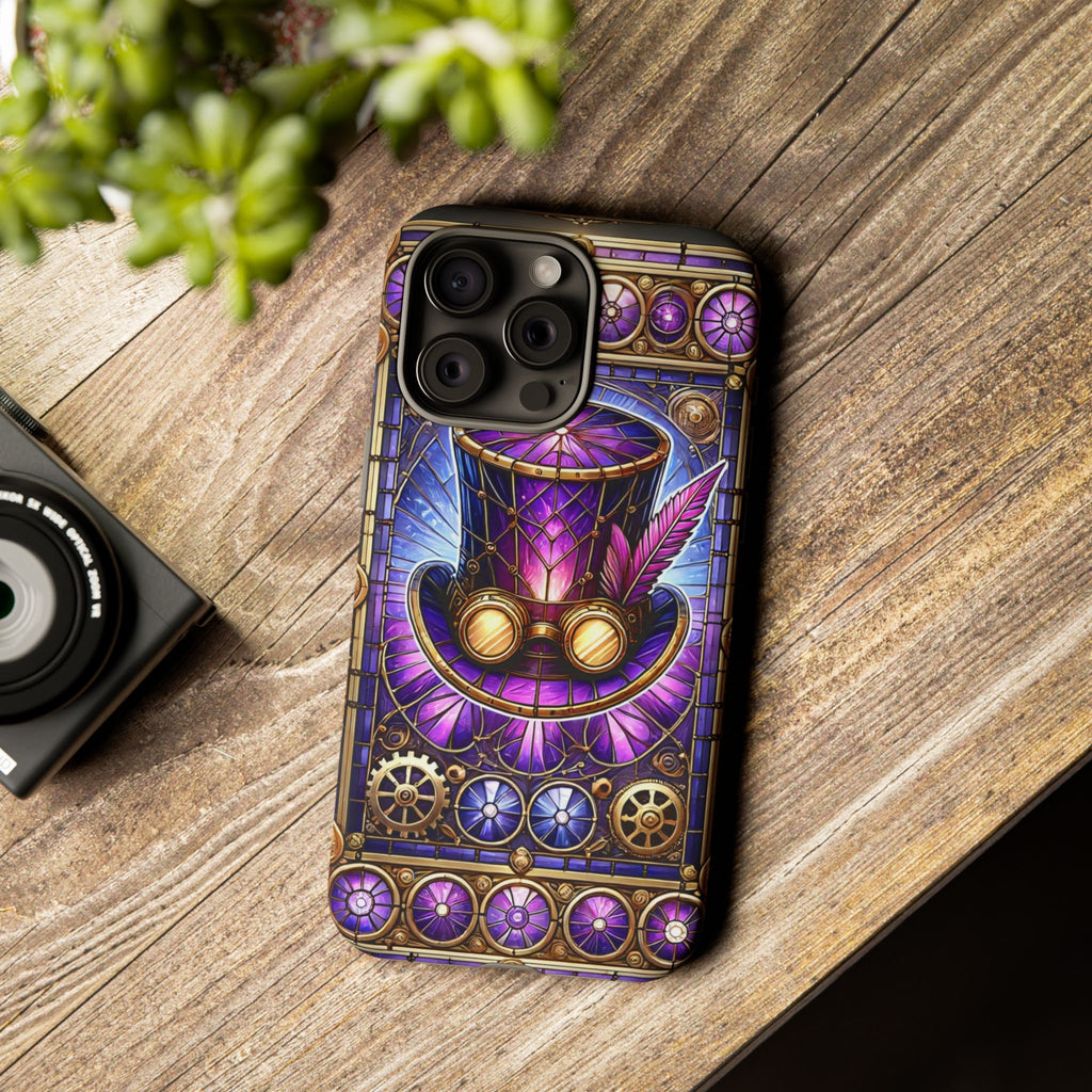 Stained Glass Steampunk iPhone Case – 3D Full-Wrap Protective Phone Cover With TPU Liner