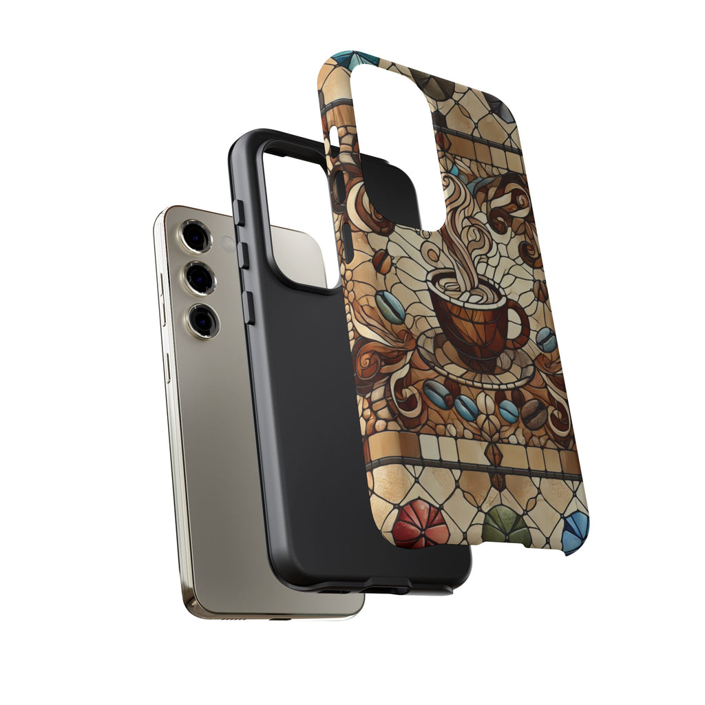 Stained Glass Coffee Android Phone Case – Shockproof TPU, 3D Wrap