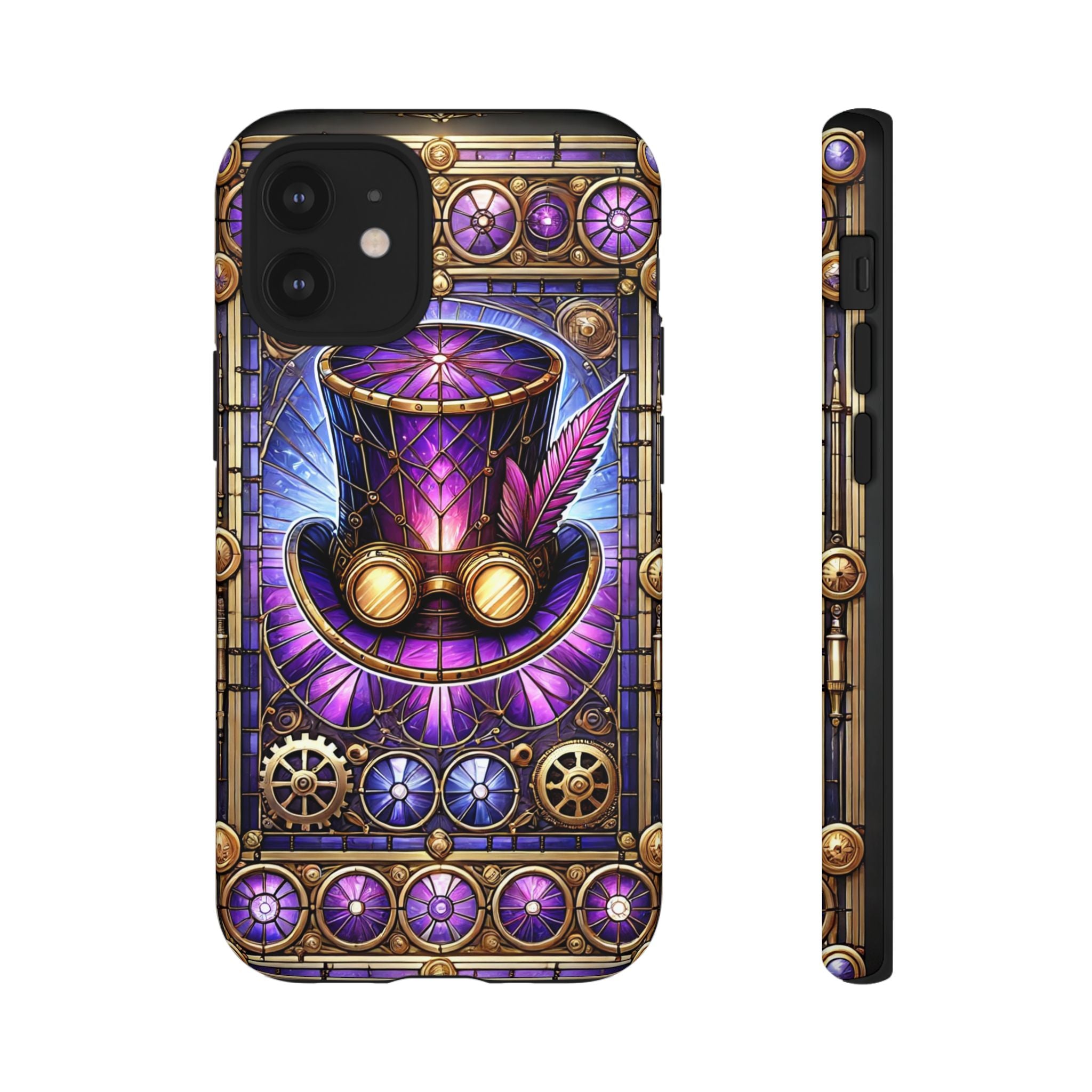 Stained Glass Steampunk iPhone Case – 3D Full-Wrap Protective Phone Cover With TPU Liner
