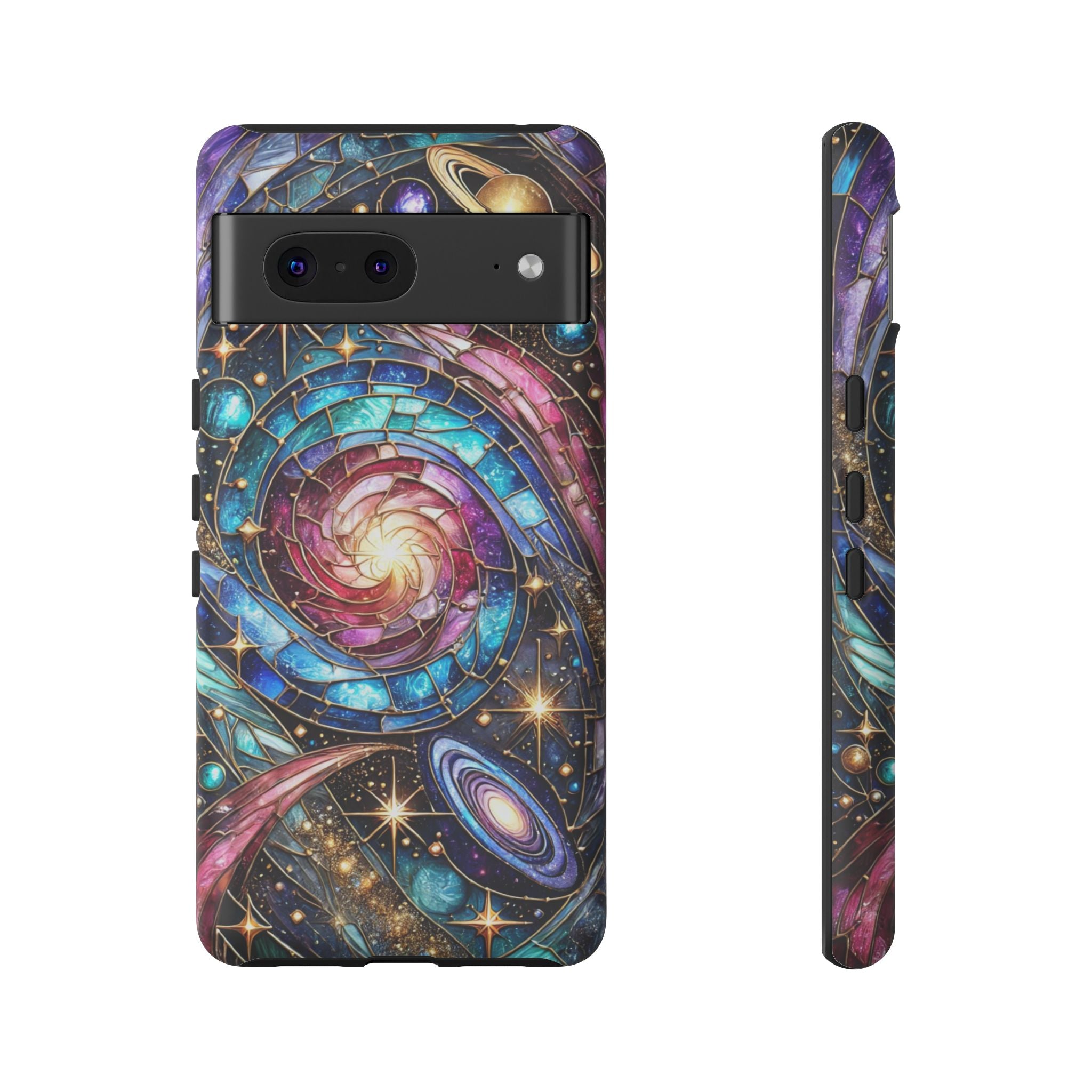 Stained Glass Celestial Android Phone Case – 3D Galaxy Full-Wrap Protective Cover with TPU Liner