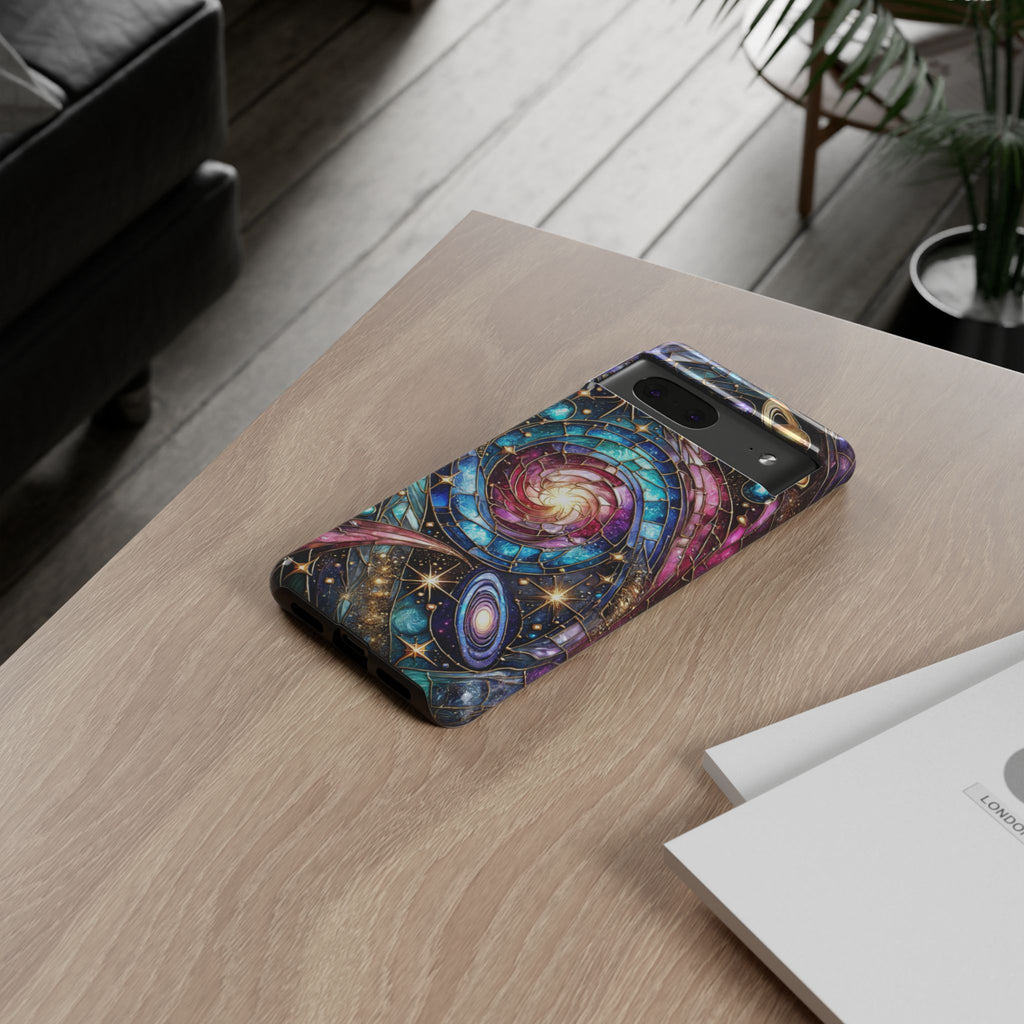 Stained Glass Celestial Android Phone Case – 3D Galaxy Full-Wrap Protective Cover with TPU Liner