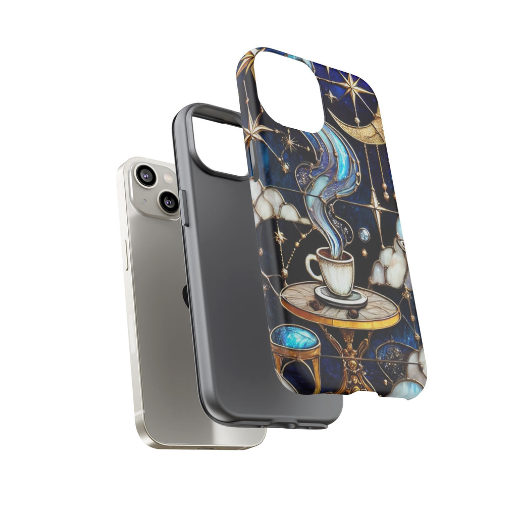 Celestial Stained Glass Coffee iPhone Case – Shockproof 3D Wrap