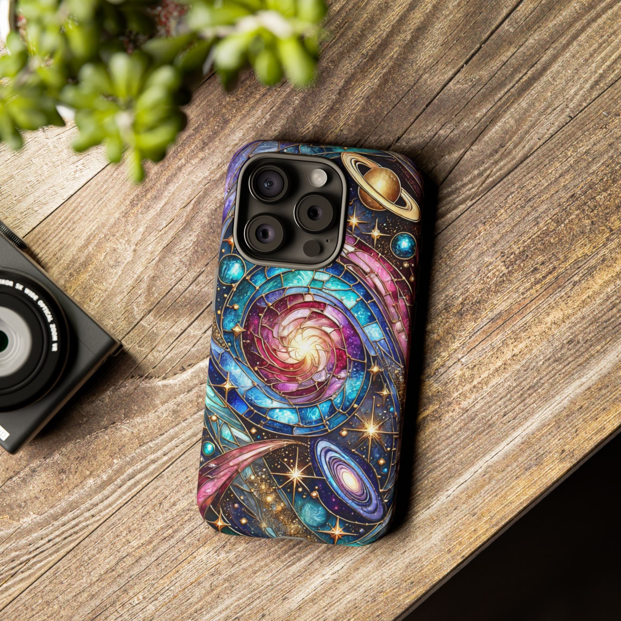 Stained Glass Celestial iPhone Case – Galaxy 3D Full-Wrap Protective Phone Cover