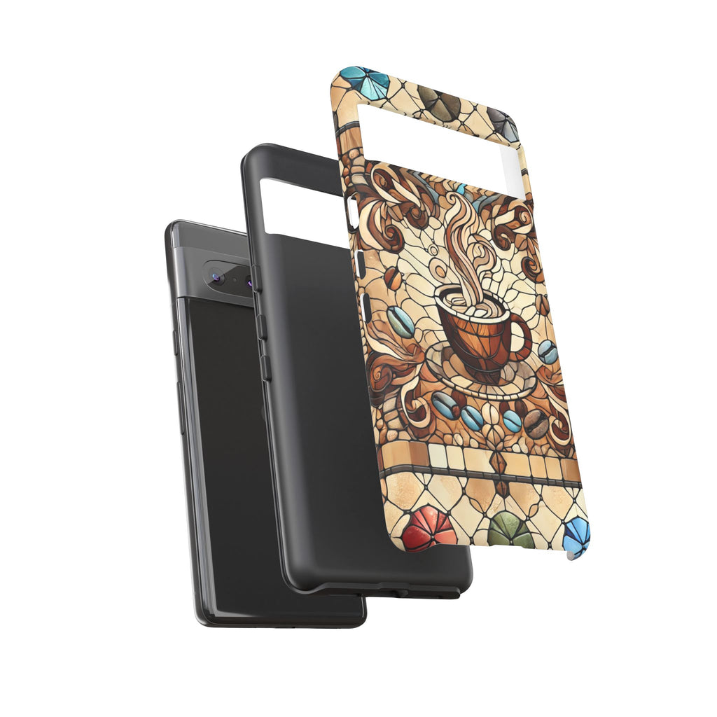 Stained Glass Coffee Android Phone Case – Shockproof TPU, 3D Wrap