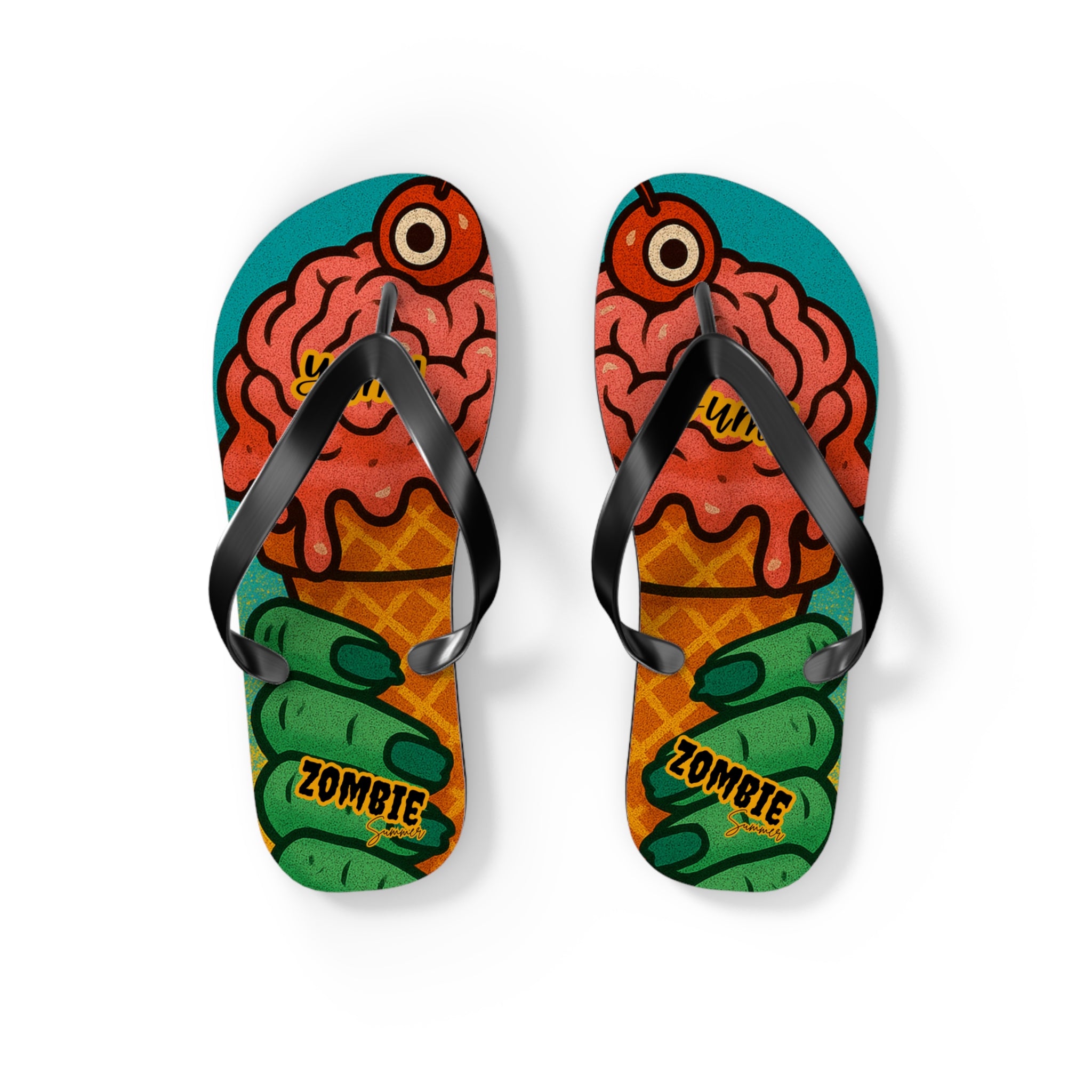 Zombie Ice Cream Flip Flops - Fun Summerween Footwear