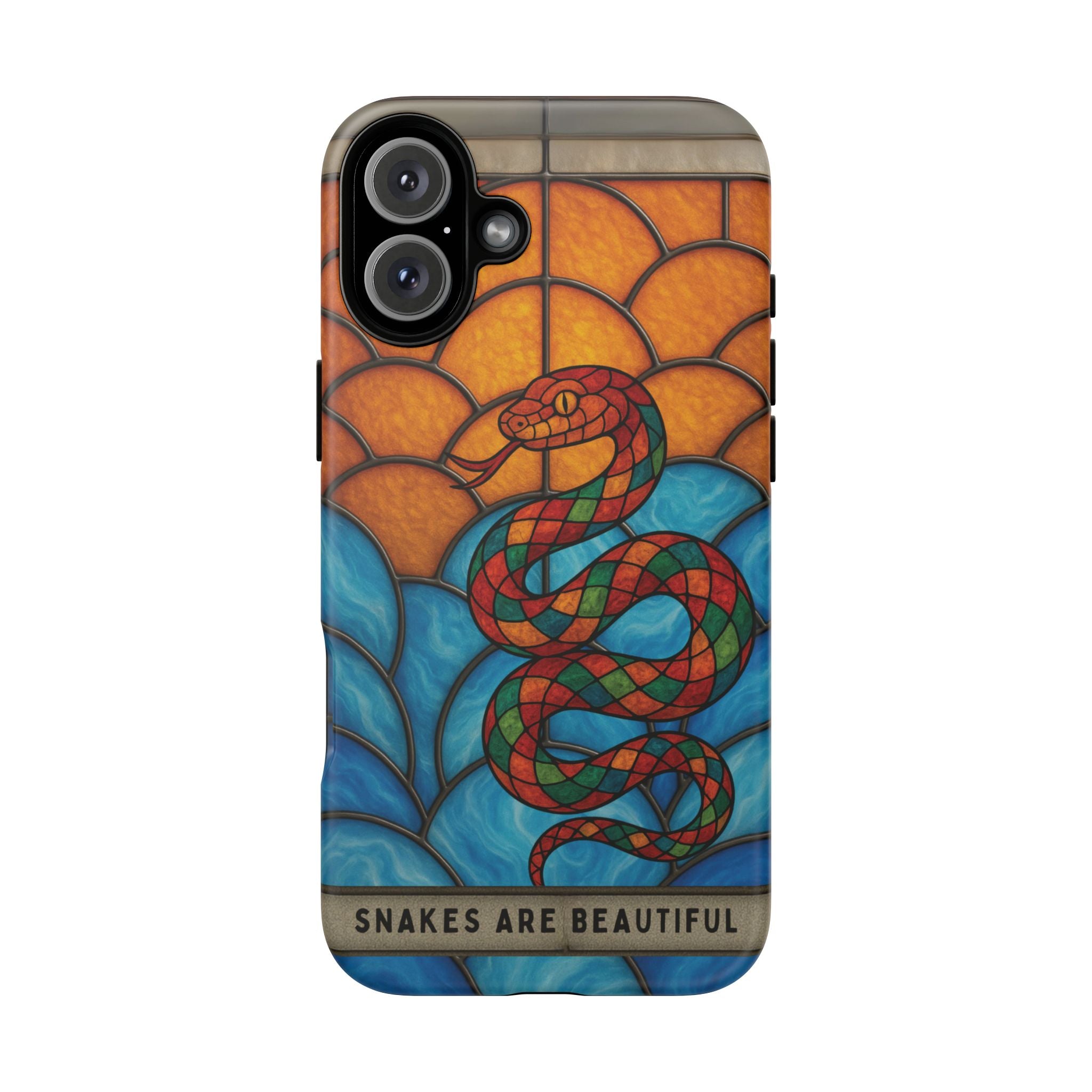 Snakes Are Beautiful Stained Glass Phone Case, Colorful Reptile Design Phone Cover, Nature Lovers Reptile Phone Case, Danger Noodle Case