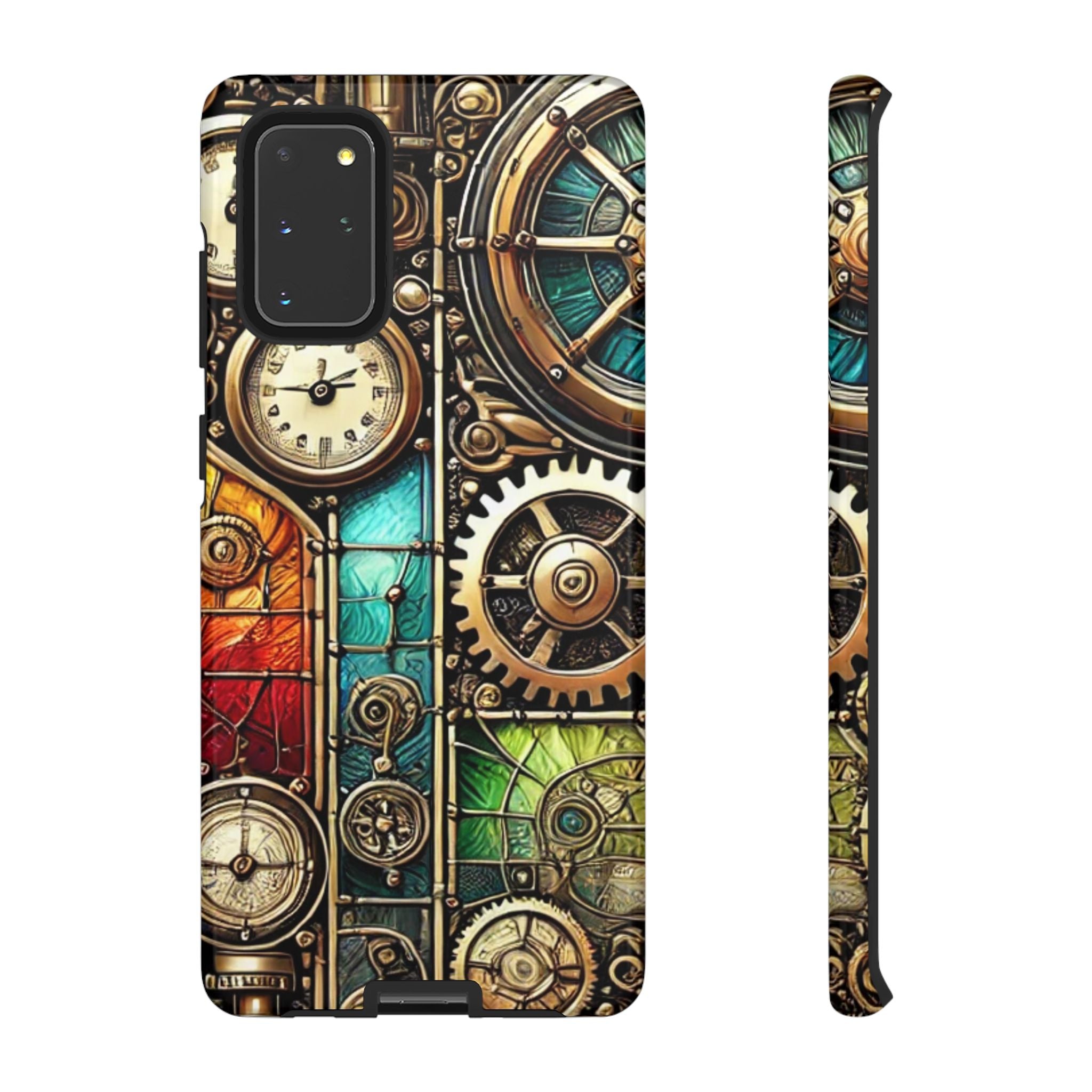 Steampunk Faux Stained Glass Android Phone Case – 3D Full-Wrap Protective Cover with TPU Liner