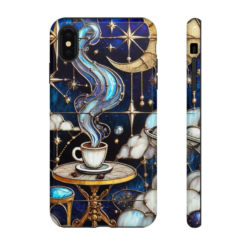 Celestial Stained Glass Coffee iPhone Case – Shockproof 3D Wrap