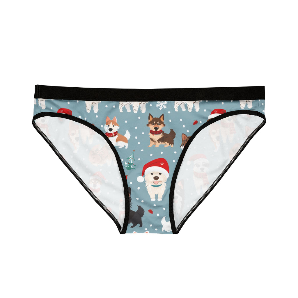 Christmas Dogs Pattern Women's Bikini Briefs — Cute Holiday Puppy Print Underwear