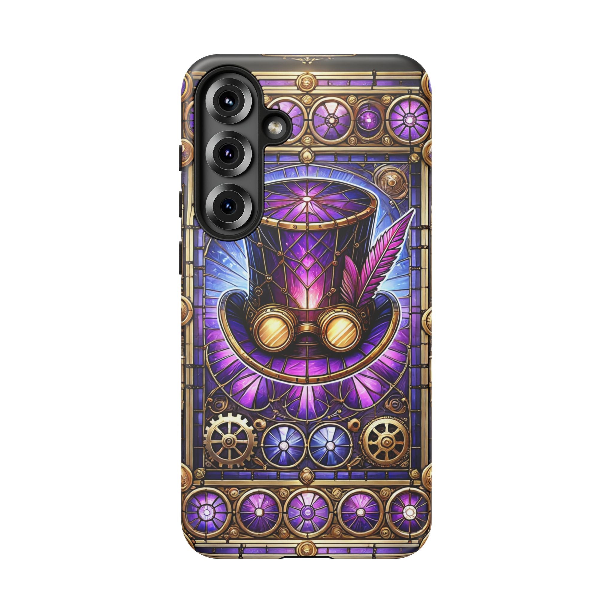 Stained Glass Steampunk Android Phone Case – 3D Full-Wrap Protective Cover with TPU Liner