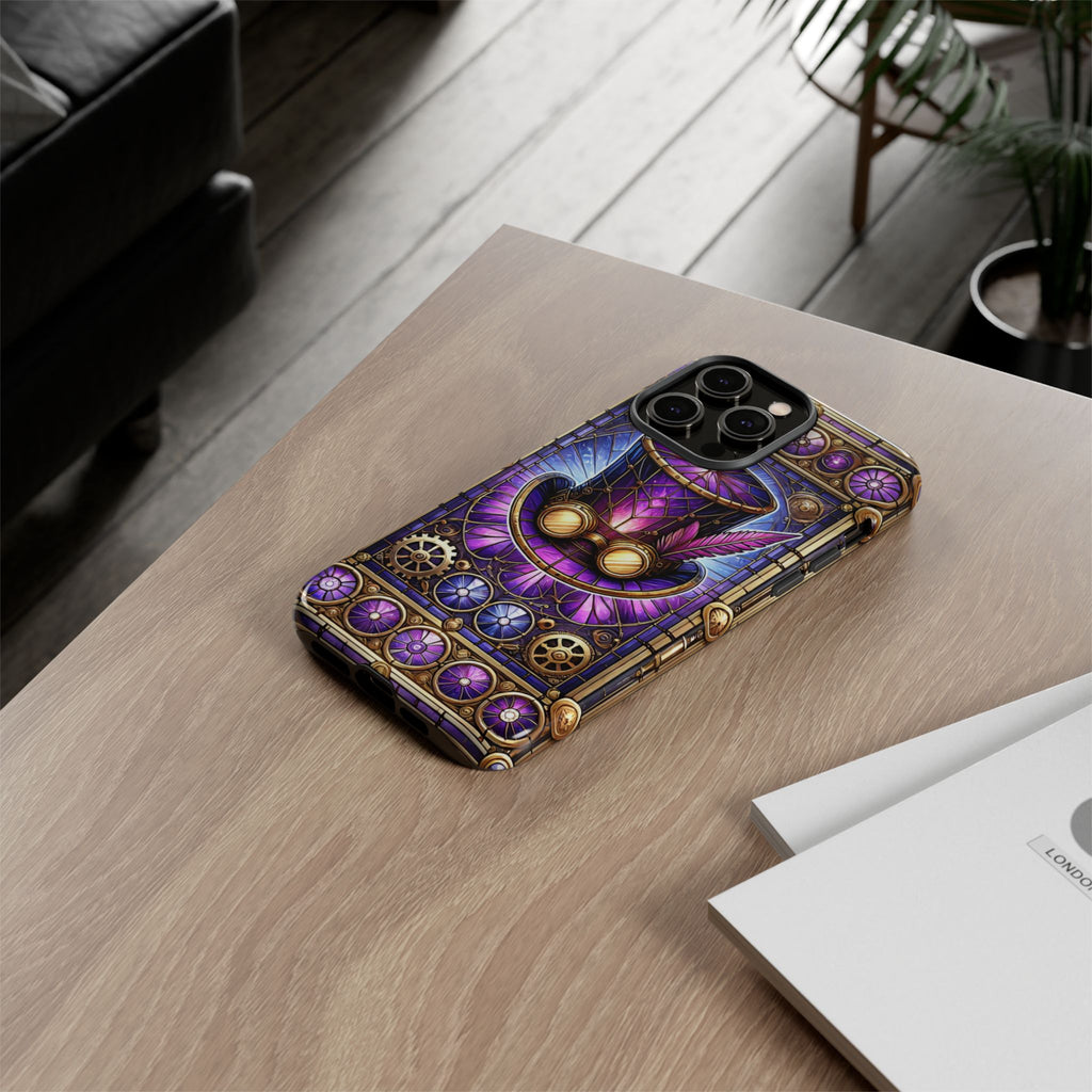 Stained Glass Steampunk iPhone Case – 3D Full-Wrap Protective Phone Cover With TPU Liner