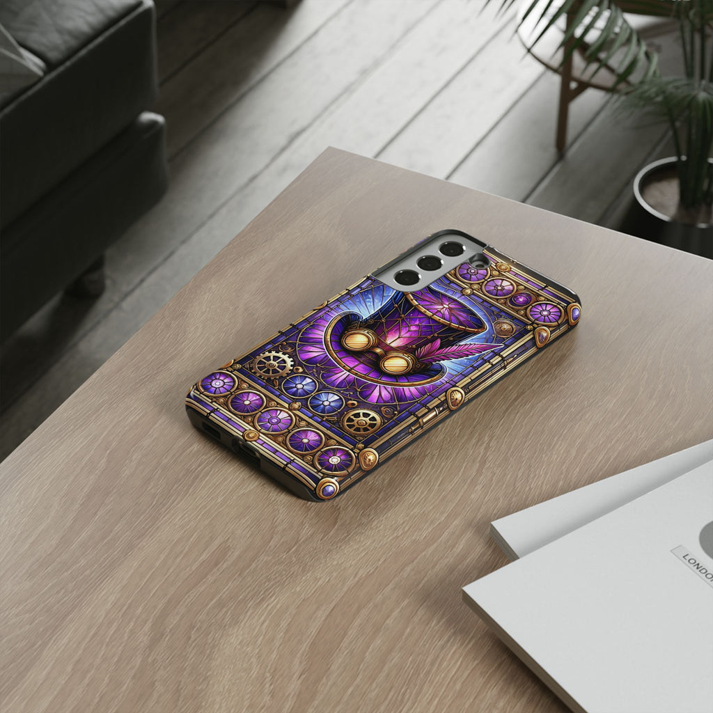 Stained Glass Steampunk Android Phone Case – 3D Full-Wrap Protective Cover with TPU Liner