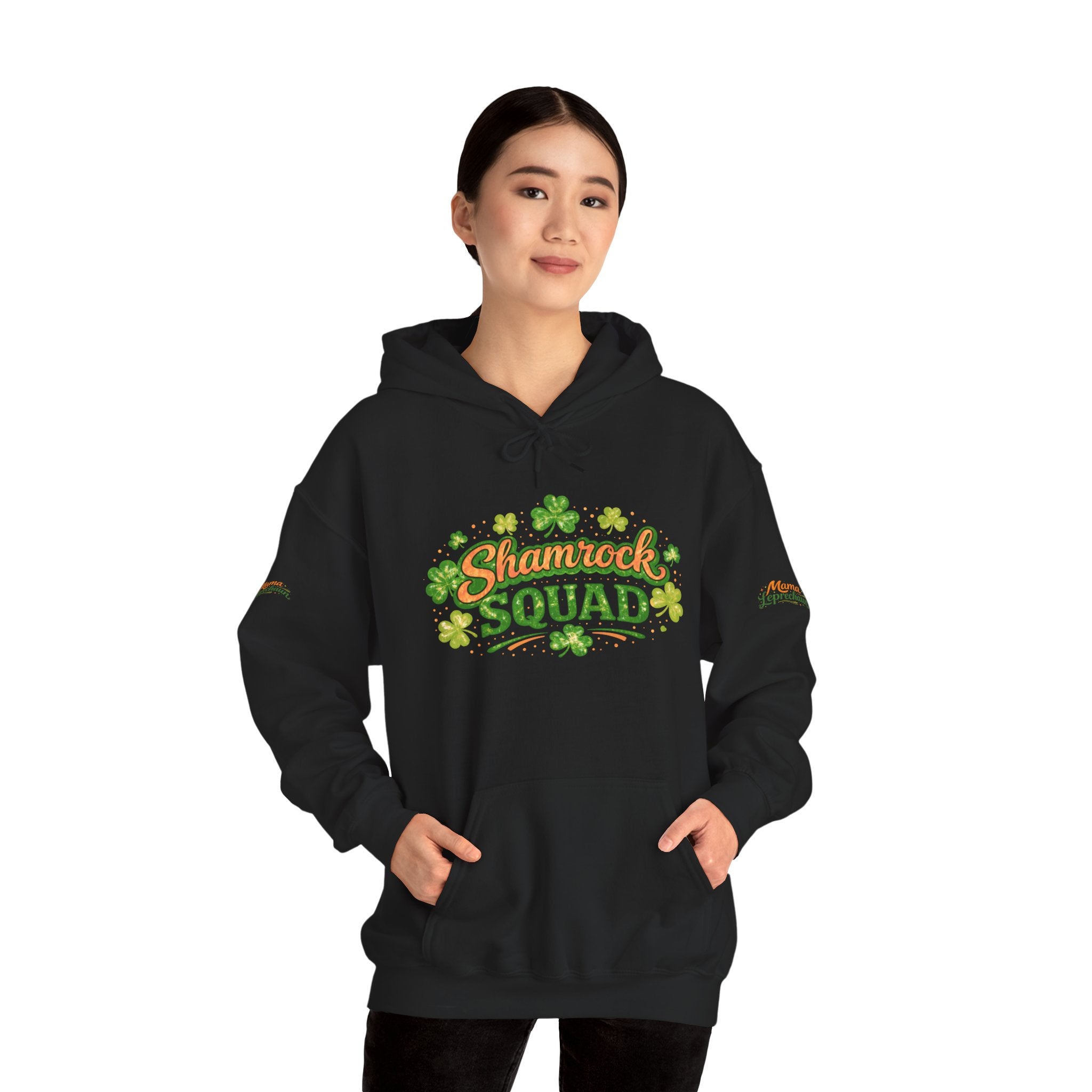 Mama Leprechaun Shamrock Squad Hoodie - St. Patrick's Day Clover Design