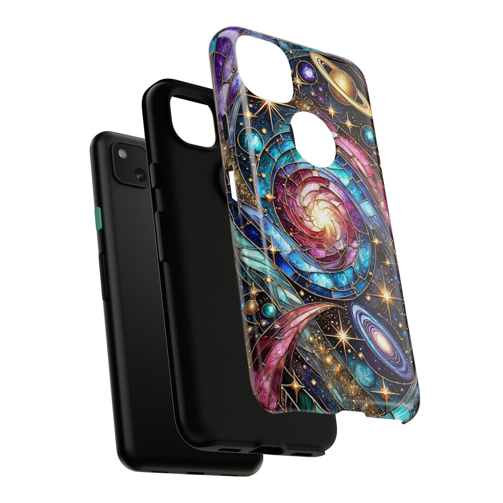 Stained Glass Celestial Android Phone Case – 3D Galaxy Full-Wrap Protective Cover with TPU Liner
