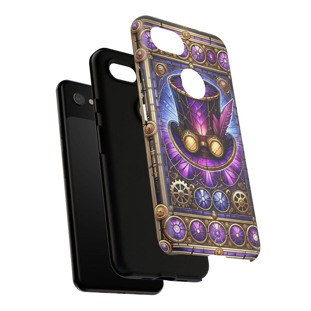 Stained Glass Steampunk Android Phone Case – 3D Full-Wrap Protective Cover with TPU Liner
